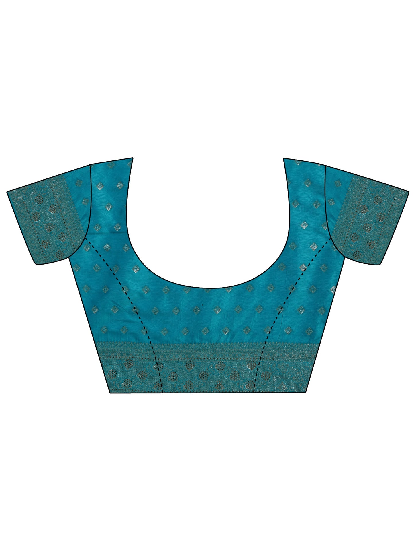 Blue Woven Design Banarasi Silk Blend Saree With Unstitched Blouse Piece