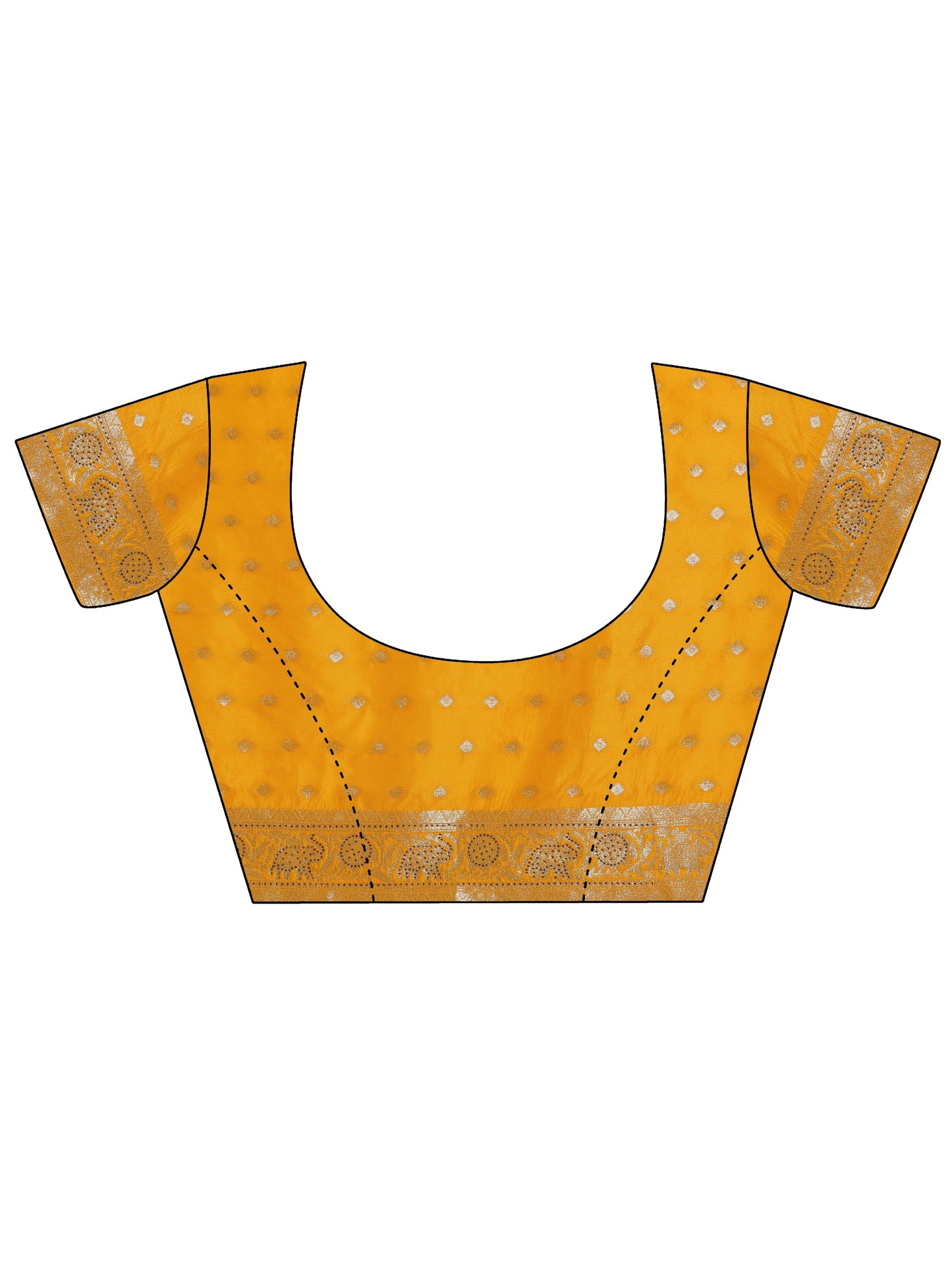 Yellow Woven Design Silk Blend Saree With Unstitched Blouse Piece