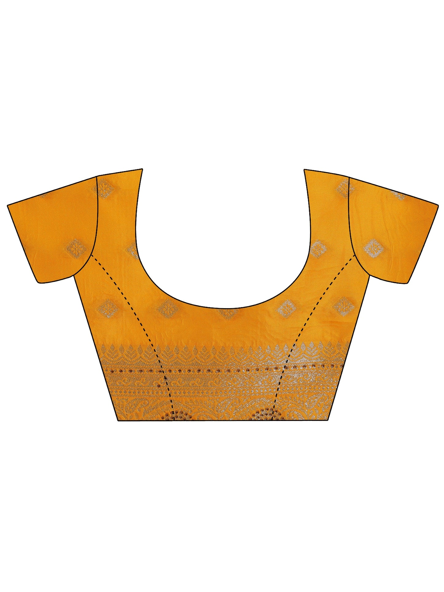 Yellow Woven Design Silk Blend Saree With Unstitched Blouse Piece