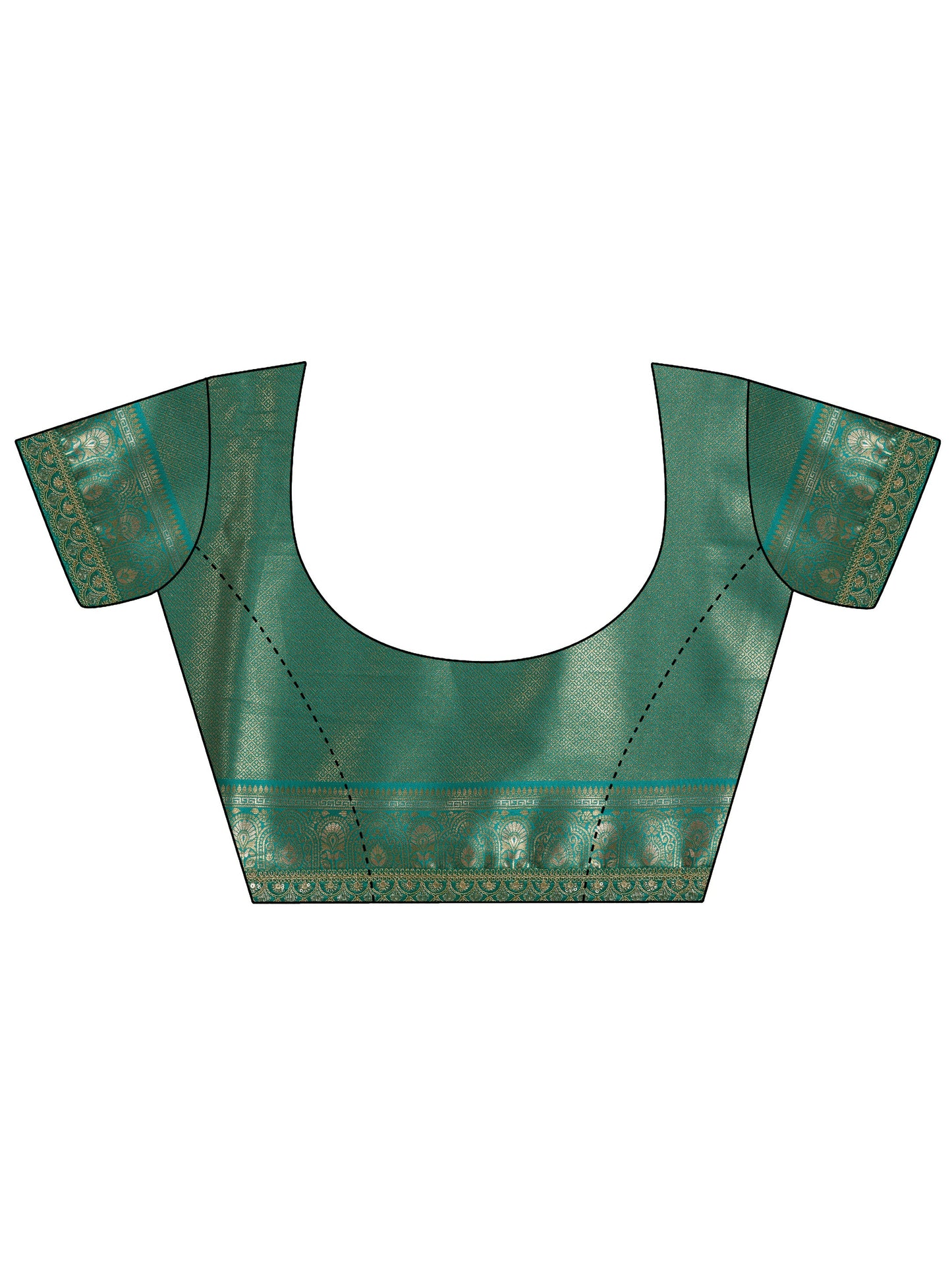 Peach Woven Design Silk Blend Sarees With Unstitched Blouse Piece