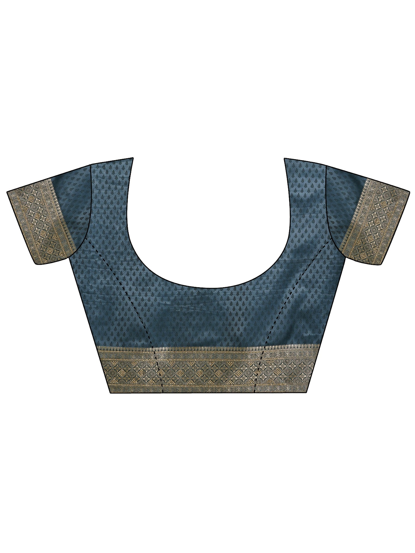 Blue Woven Design Banarasi Silk Blend Saree With Unstitched Blouse Piece