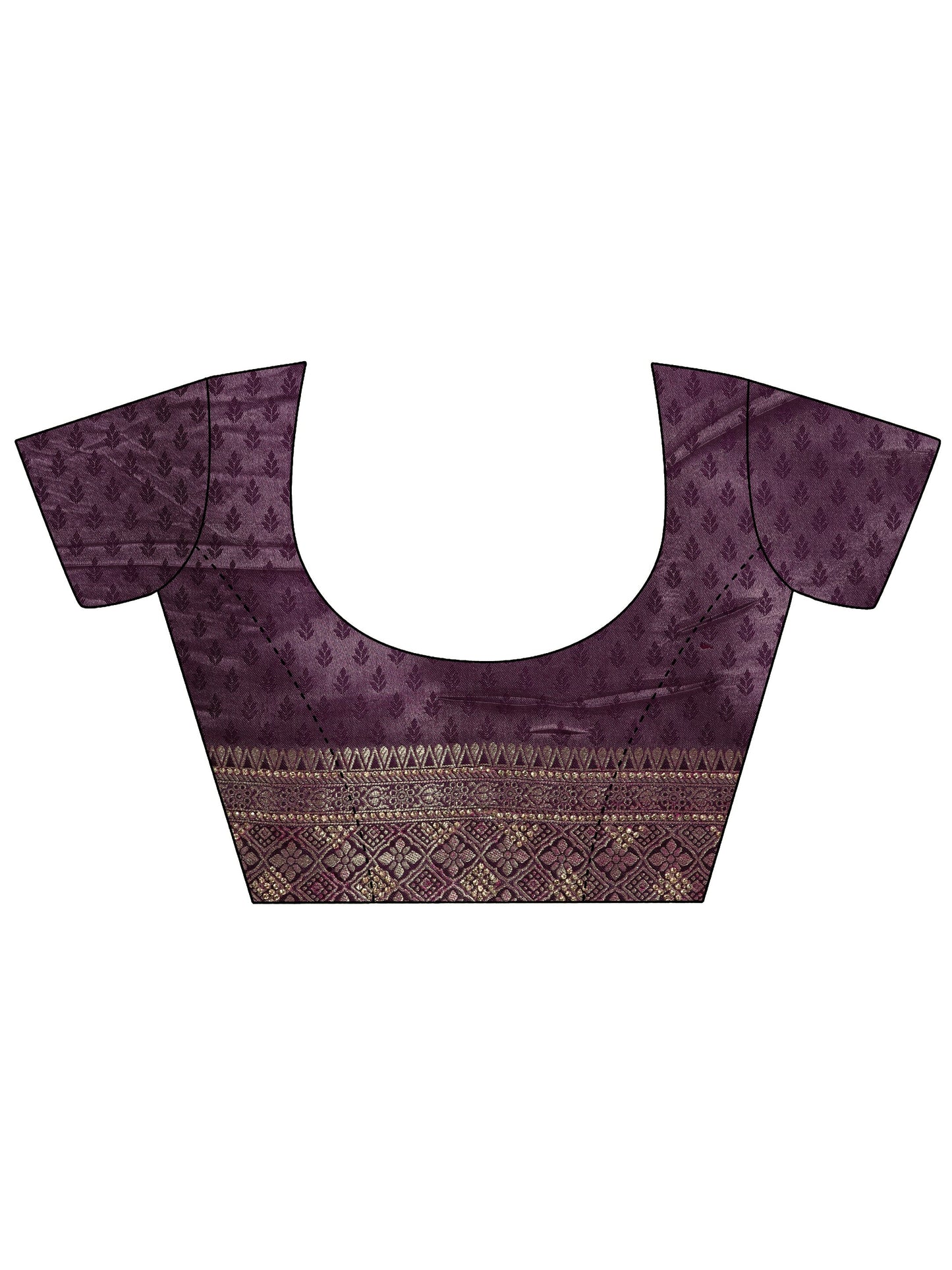 Purple Woven Design Silk Blend Saree With Unstitched Blouse Piece