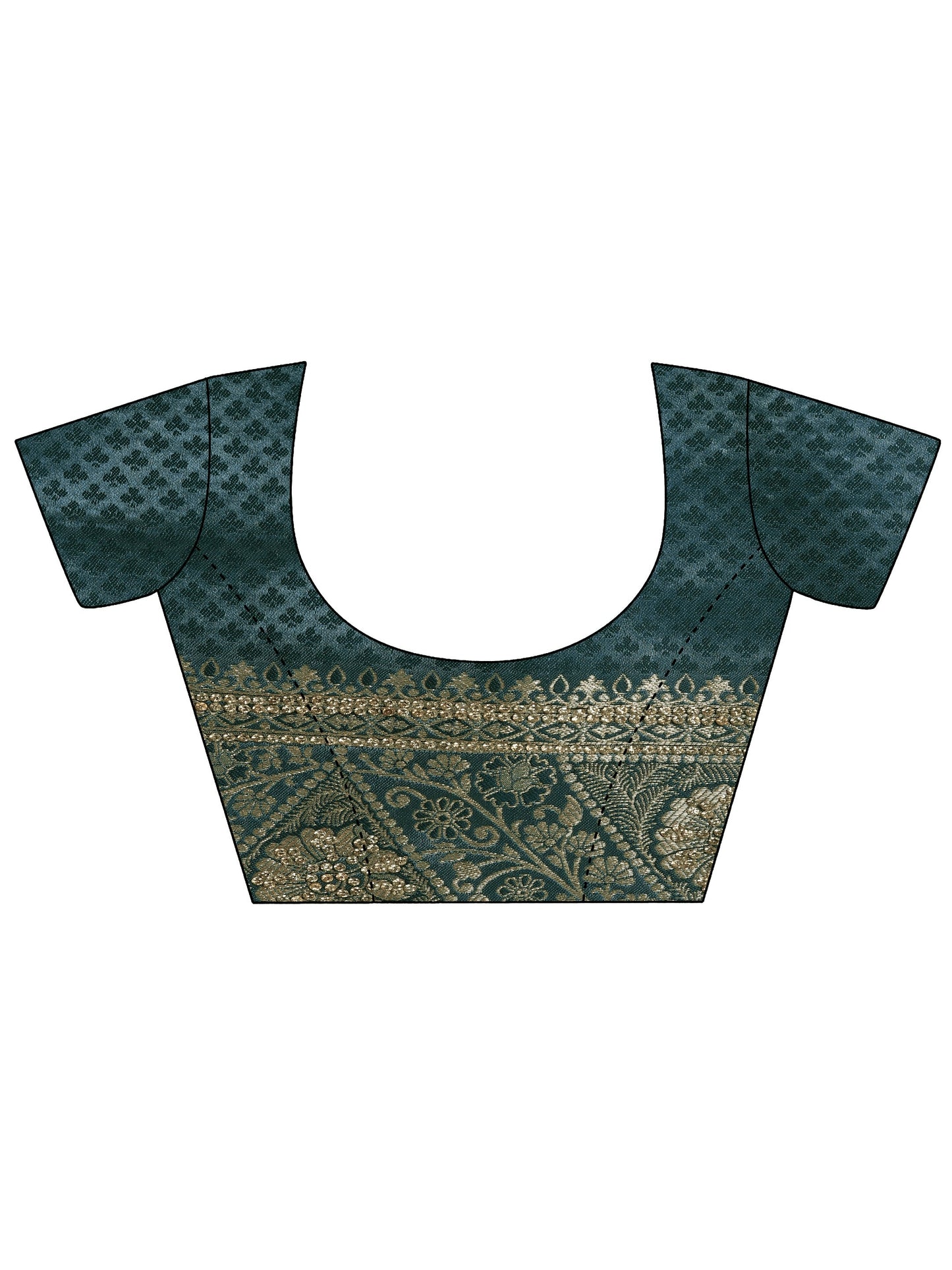 Blue Woven Design Silk Blend Saree With Unstitched Blouse Piece