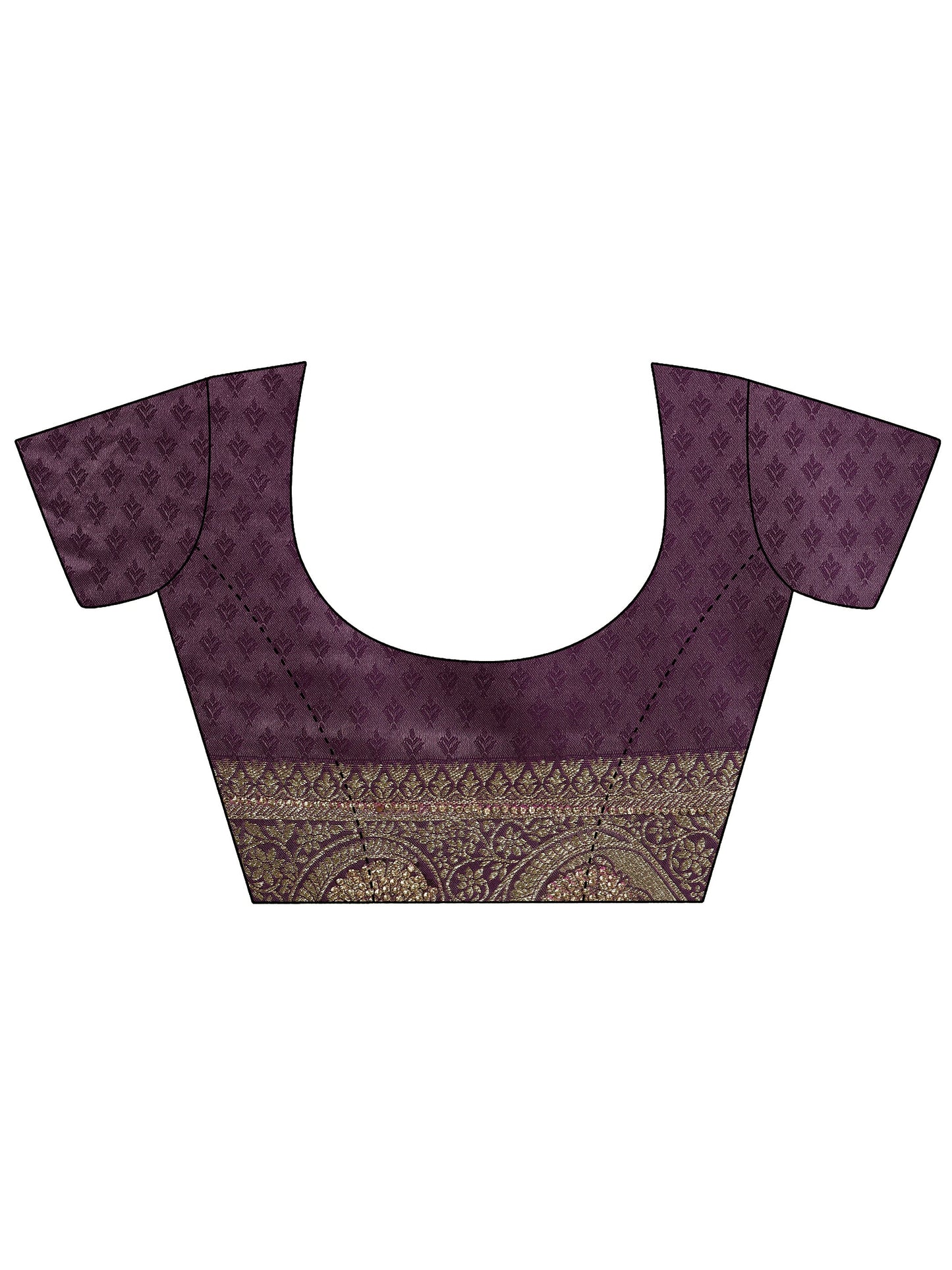 Purple Woven Design Silk Blend Saree With Unstitched Blouse Piece