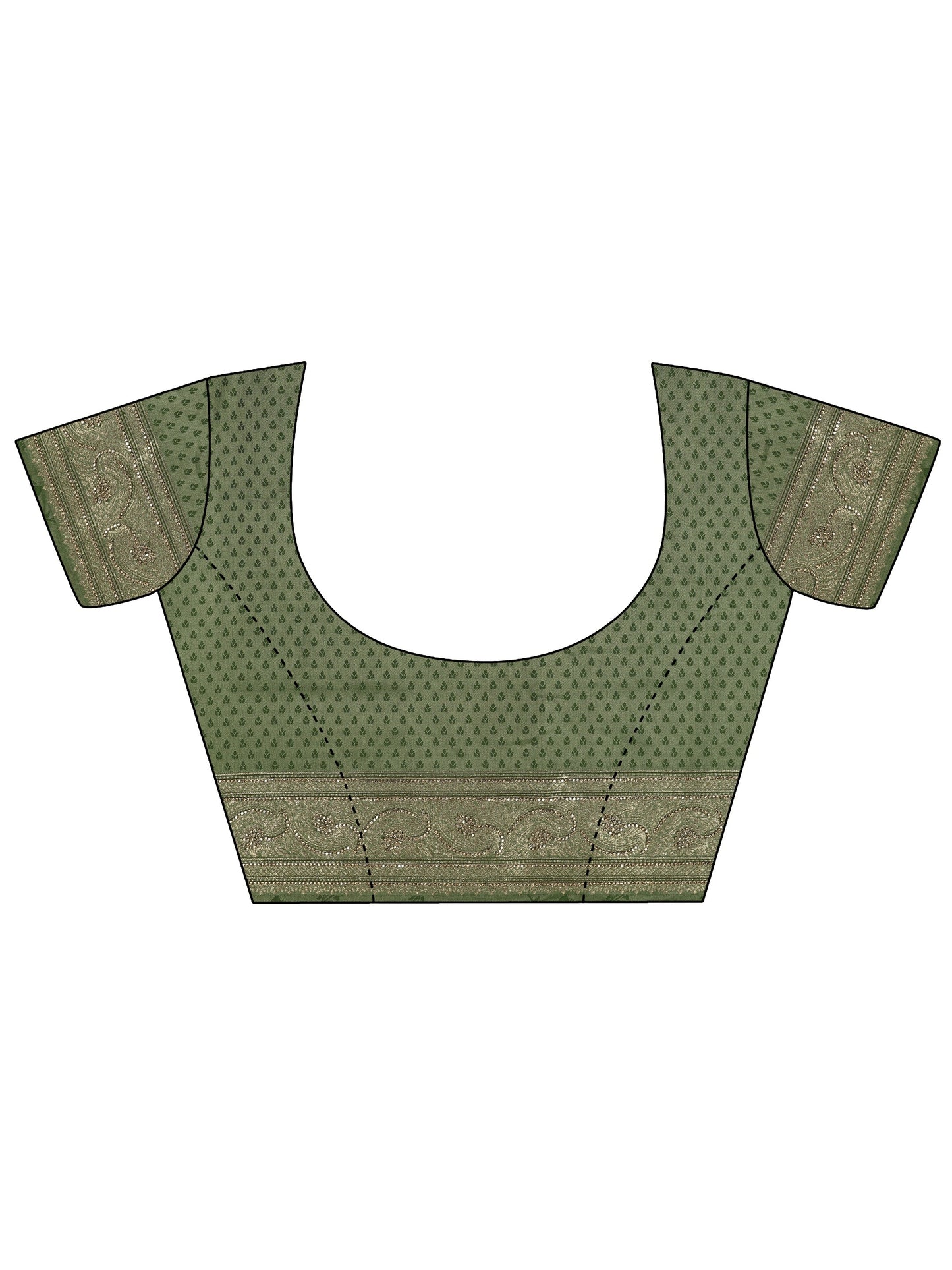 Green Woven Design Banarasi Silk Blend Saree With Unstitched Blouse Piece