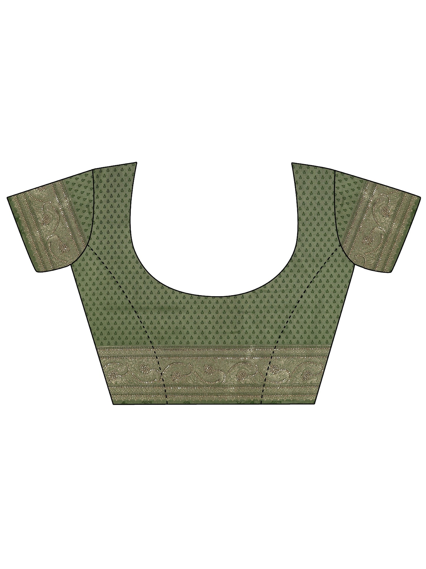 Green Woven Design Banarasi Silk Blend Saree With Unstitched Blouse Piece