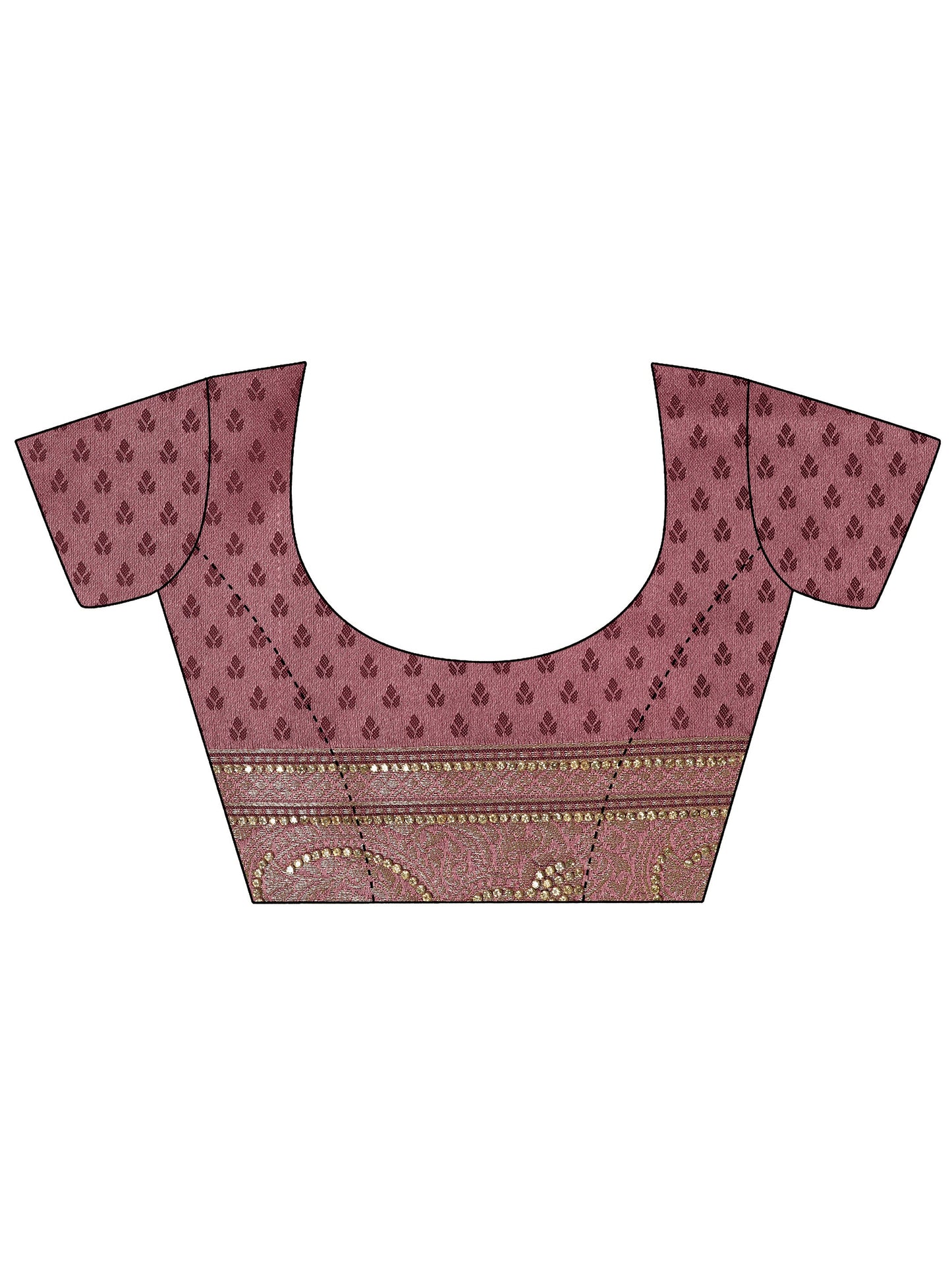 Mauve Woven Design Silk Blend Saree With Unstitched Blouse Piece