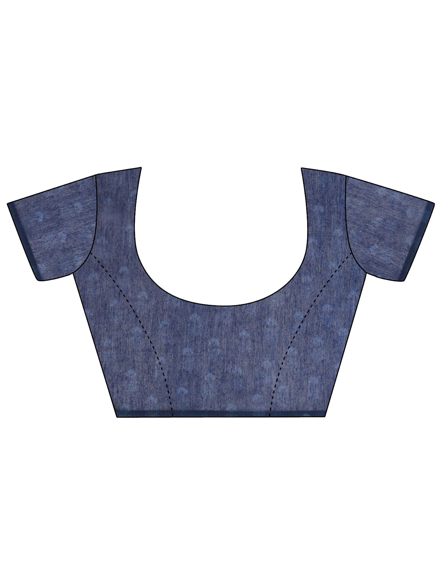 Blue Printed Silk Blend Saree With Unstitched Blouse Piece