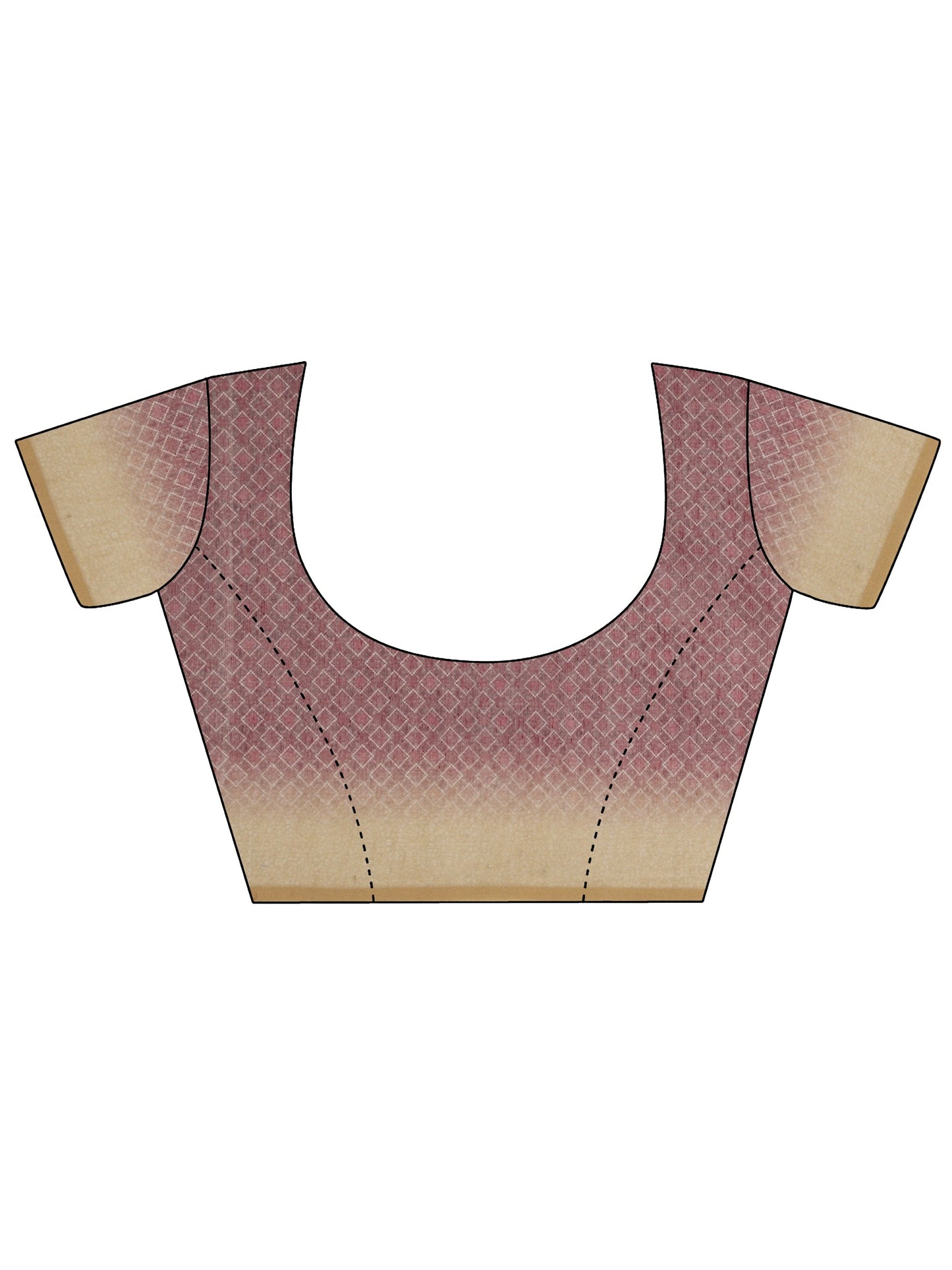 Tan Printed Silk Blend Saree With Unstitched Blouse Piece