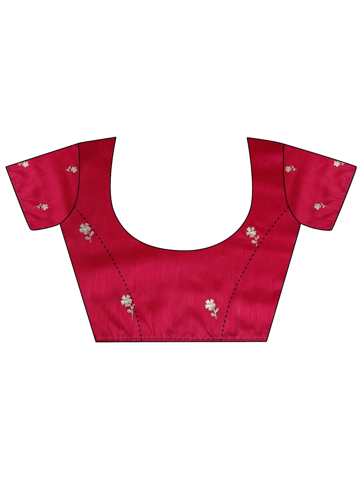 Pink Bandhani Printed Chinon Saree With Unstitched Blouse Piece