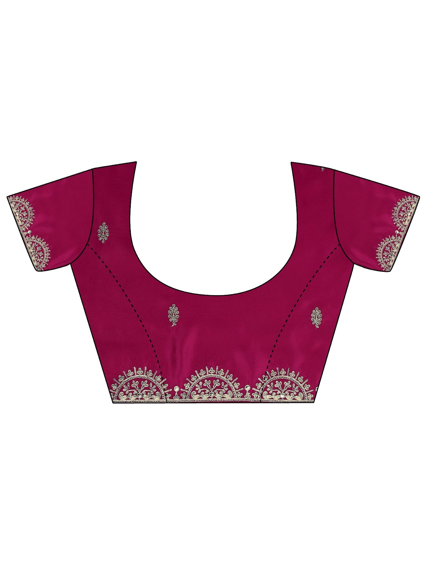 Pink Embellished Crepe Saree With Unstitched Blouse Piece