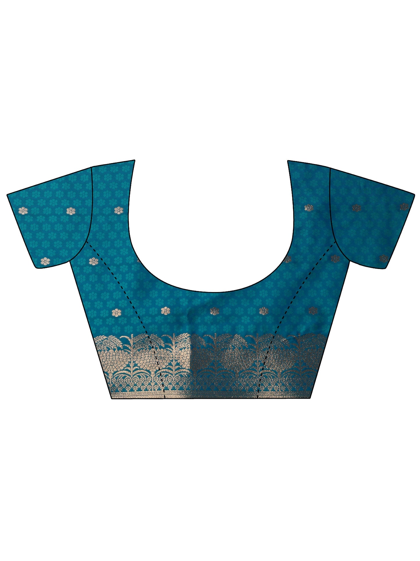 Blue Woven Design Banarasi Silk Blend Saree With Unstitched Blouse Piece