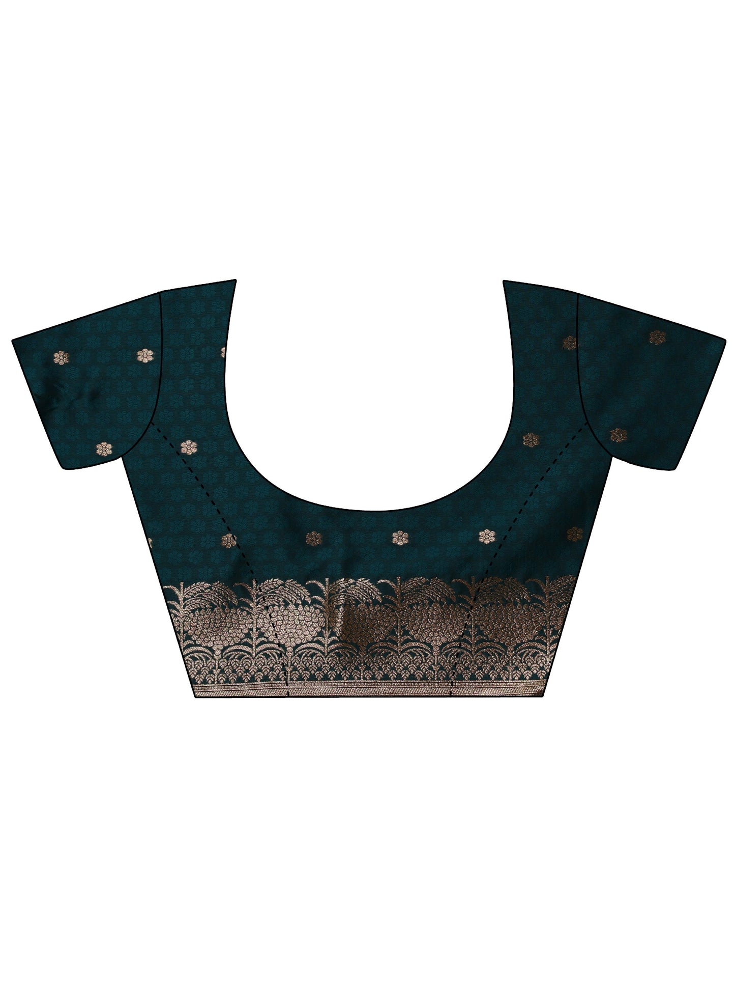 Green Woven Design Banarasi Silk Blend Saree With Unstitched Blouse Piece