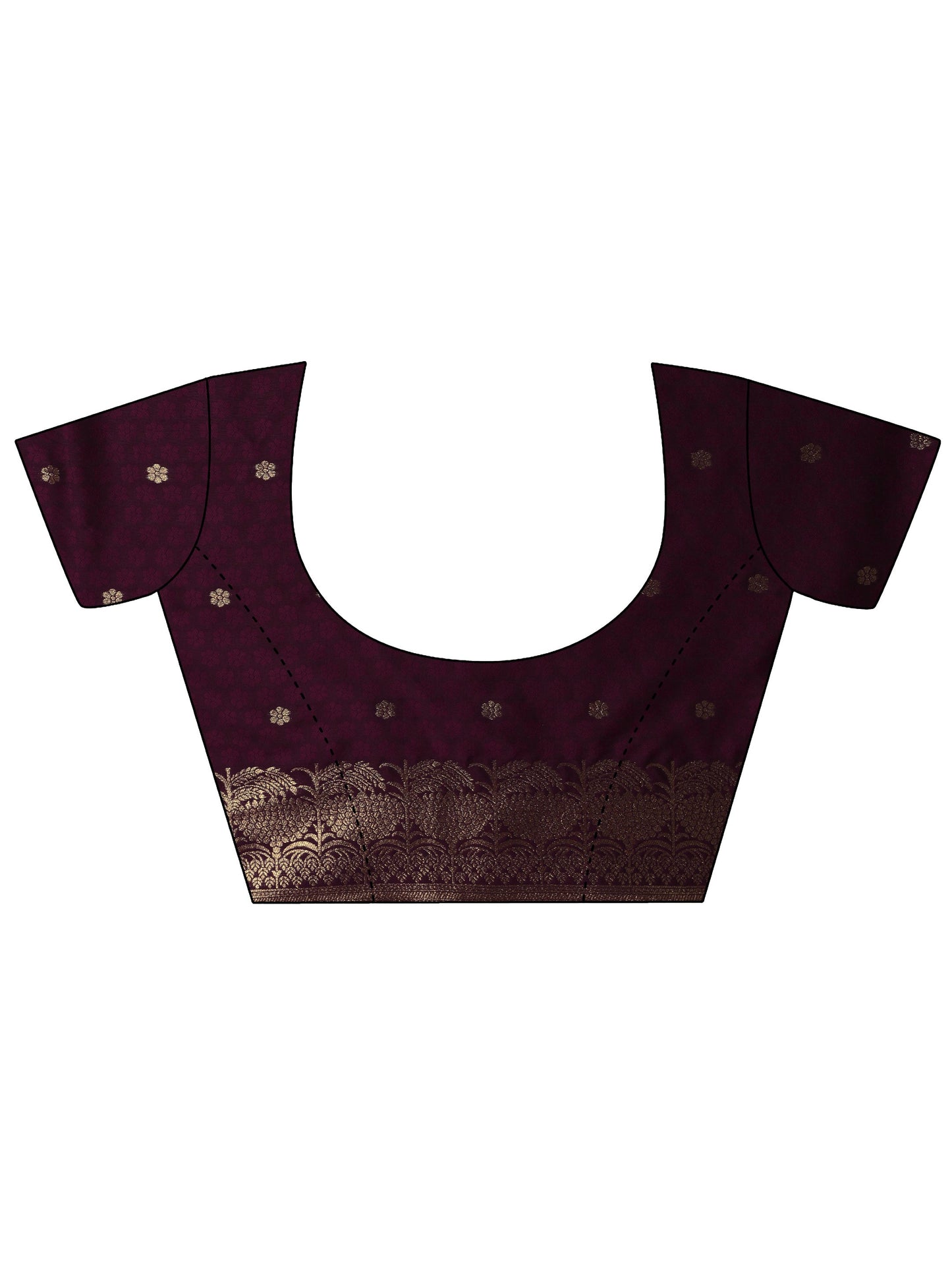 Burgundy Woven Design Banarasi Silk Blend Saree With Unstitched Blouse Piece