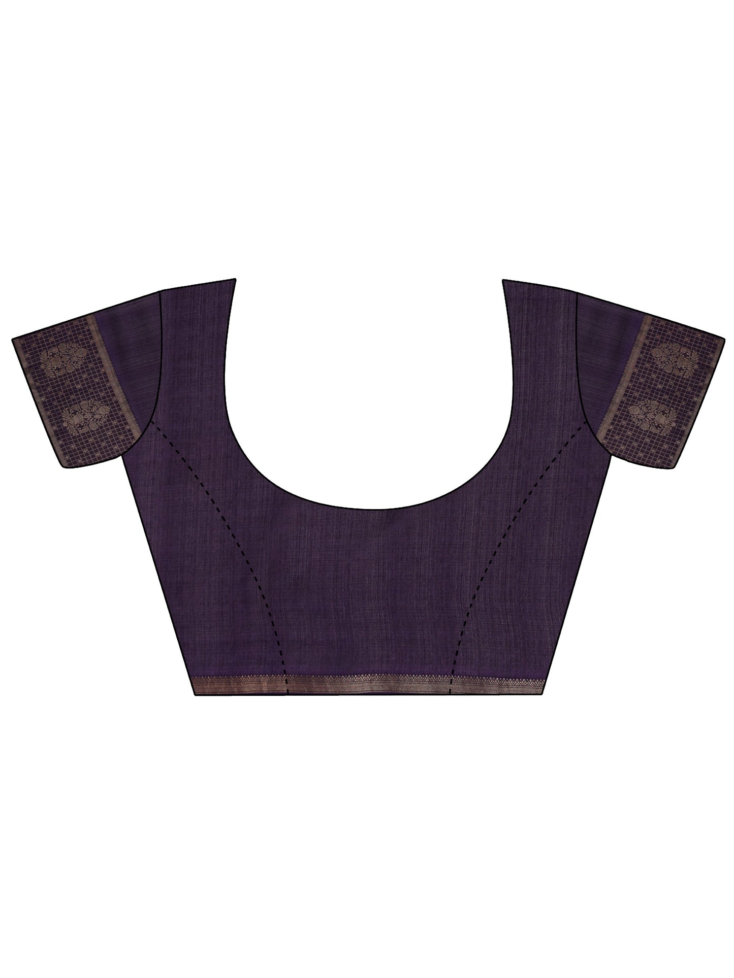 Purple Printed Georgette Saree With Unstitched Blouse Piece