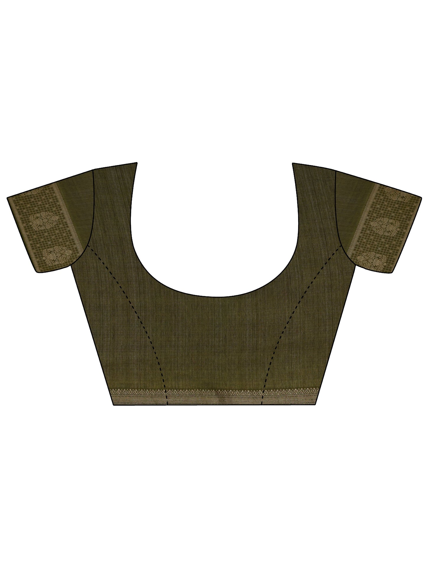 Green Printed Georgette Saree With Unstitched Blouse Piece