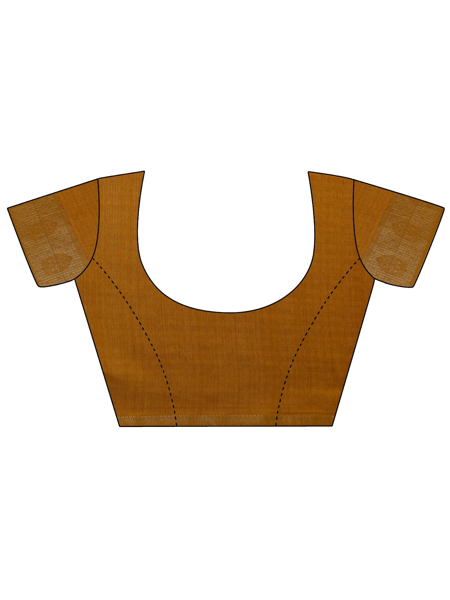 Mustard Printed Georgette Saree With Unstitched Blouse Piece