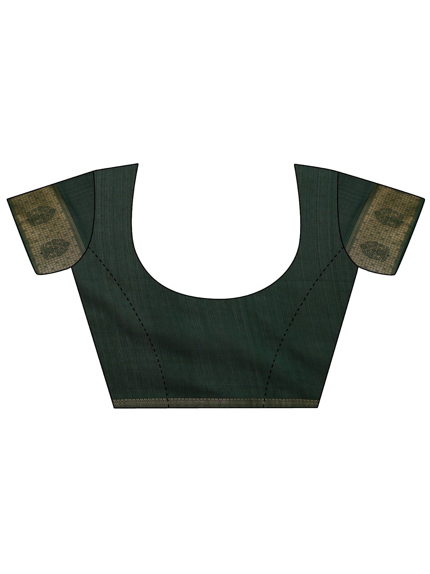 Green Printed Georgette Saree With Unstitched Blouse Piece