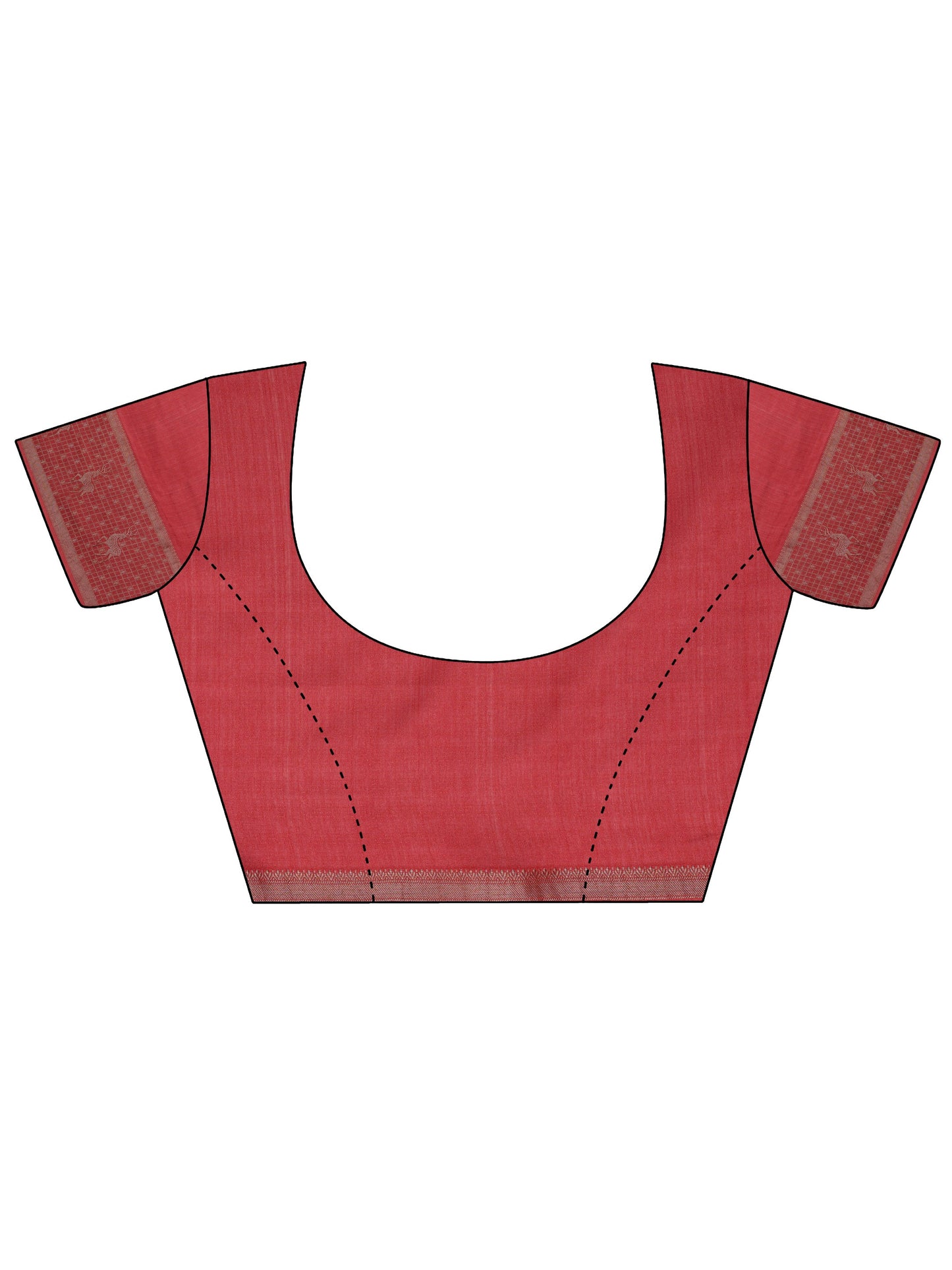 Peach Printed Georgette Saree With Unstitched Blouse Piece