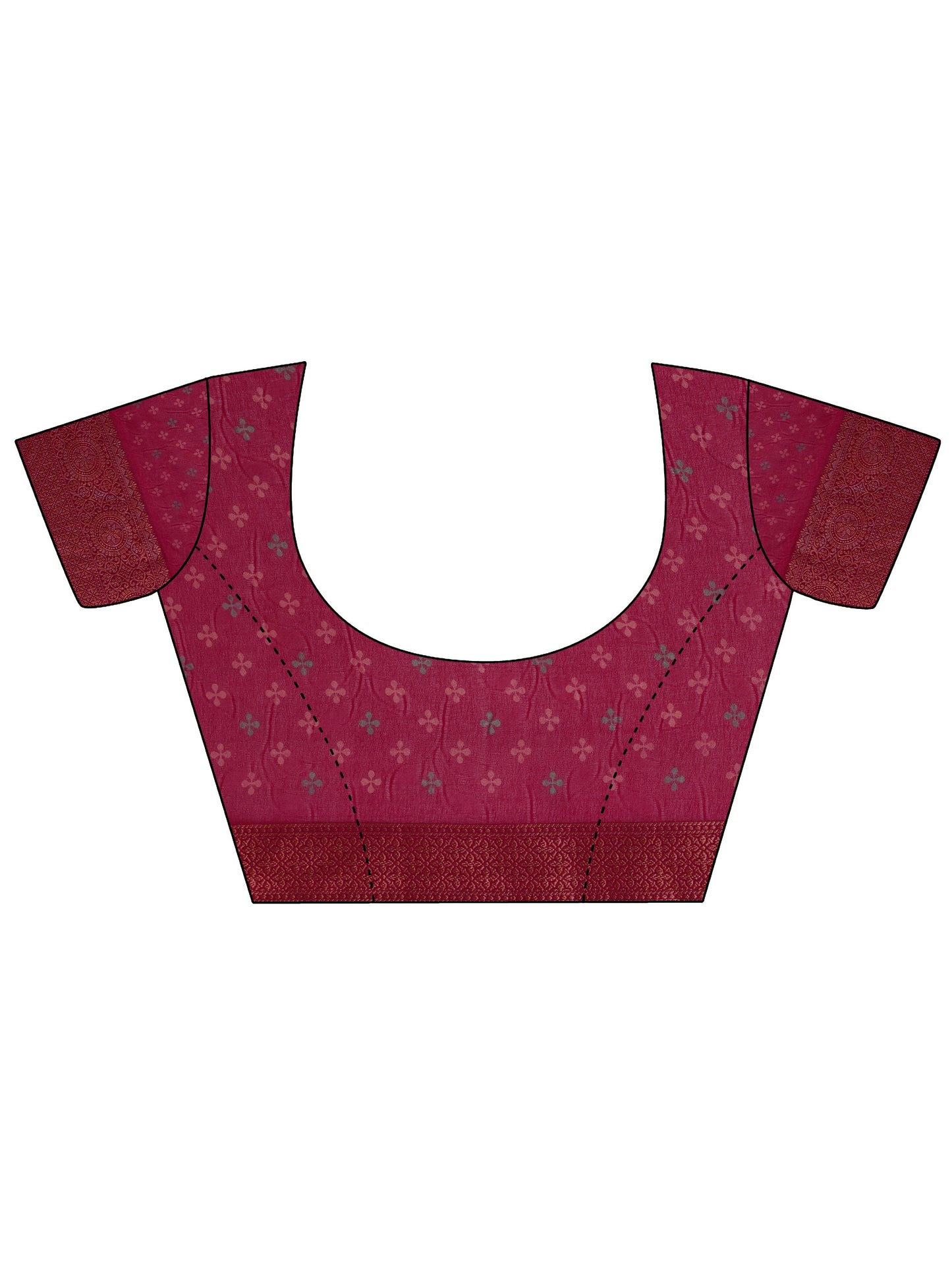 Pink Printed Georgette Saree With Unstitched Blouse Piece