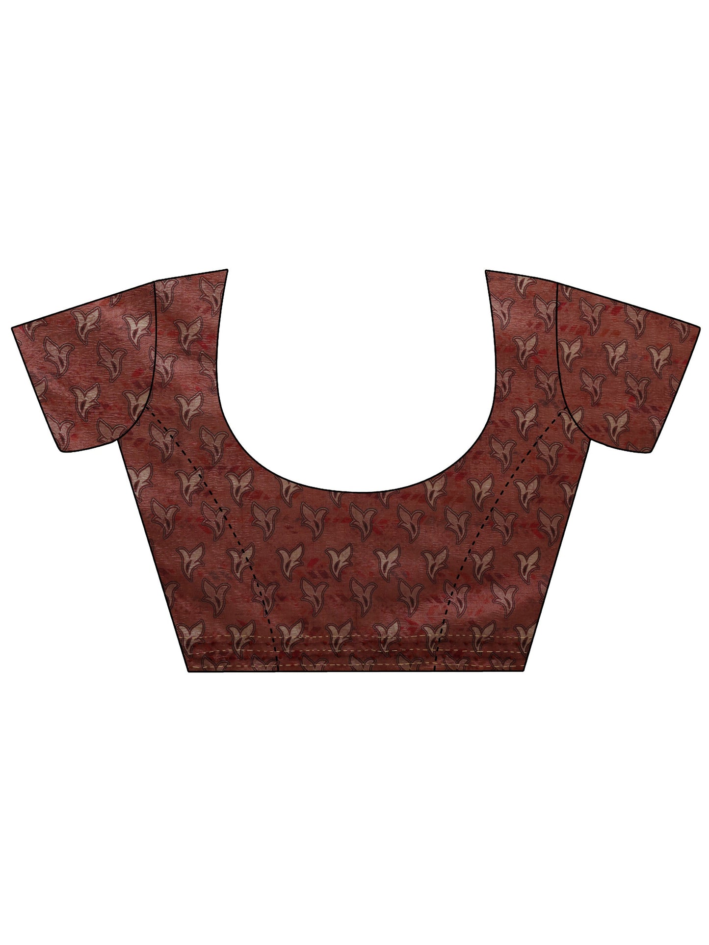 Brown Embellished Silk Blend Saree With Unstitched Blouse Piece