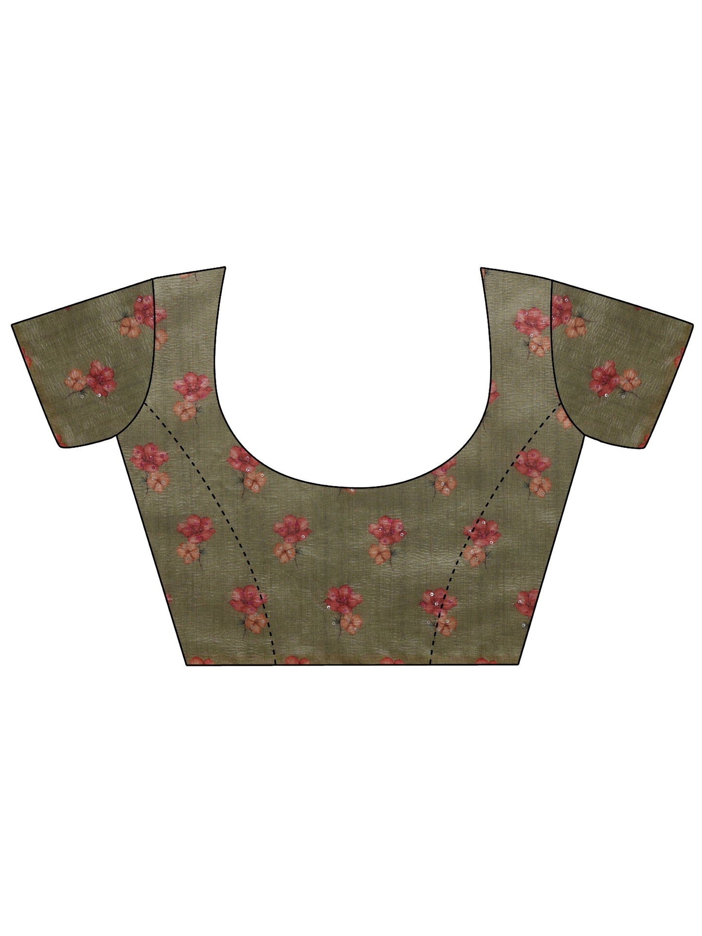 Green Embellished Silk Blend Saree With Unstitched Blouse Piece