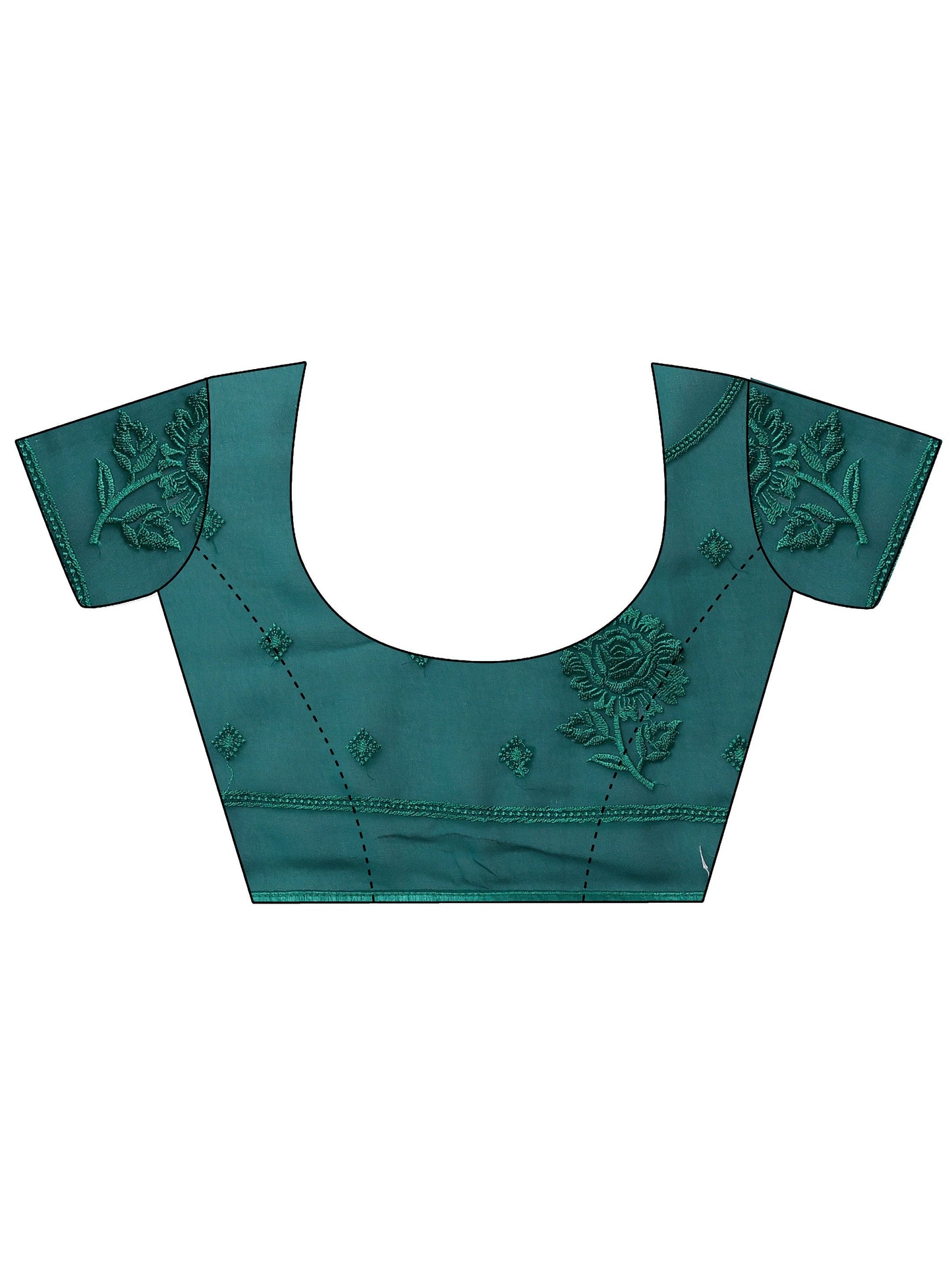 Blue Embroidered Georgette Saree With Unstitched Blouse Piece