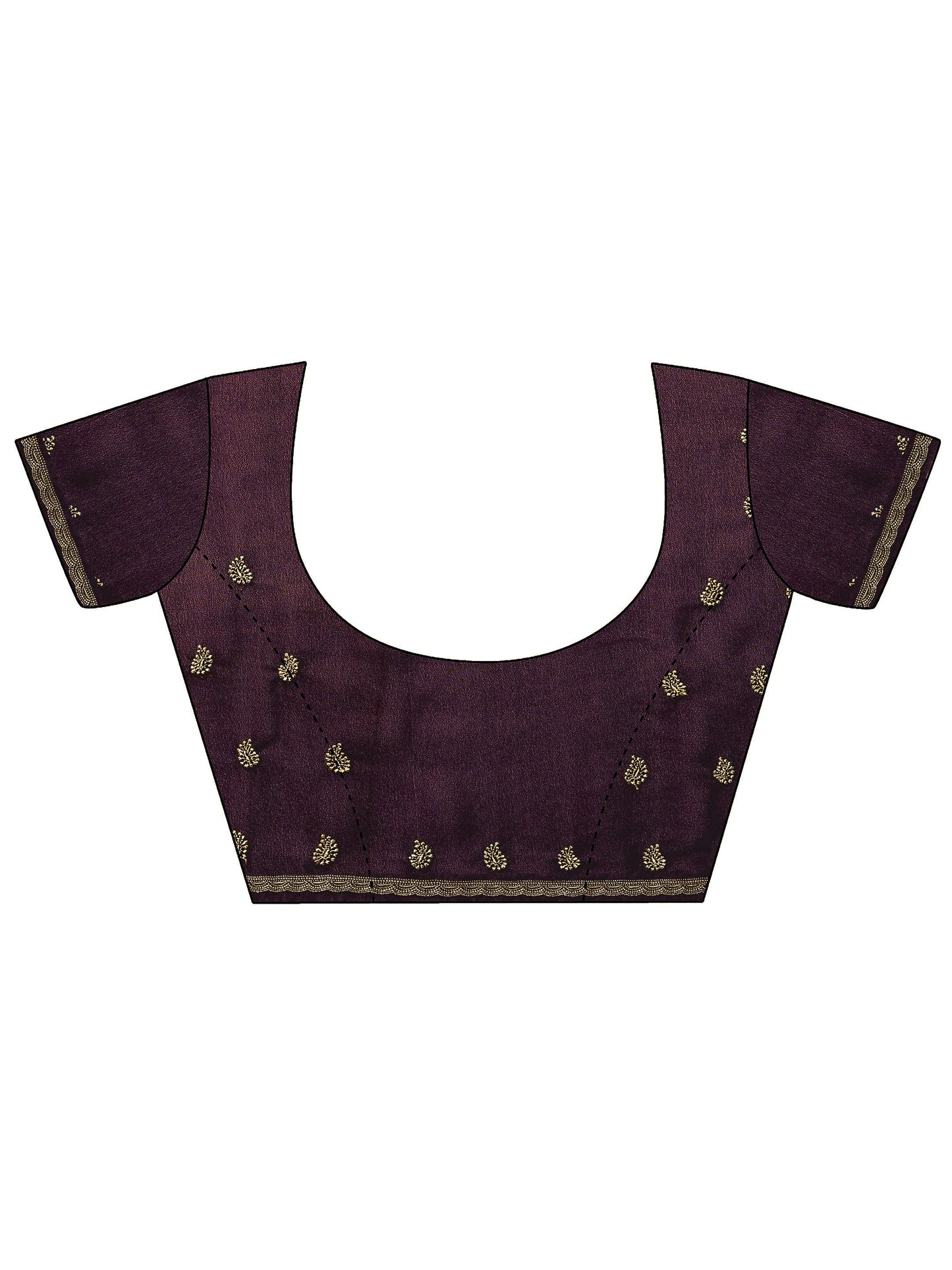 Burgundy Embroidered Georgette Saree With Unstitched Blouse Piece