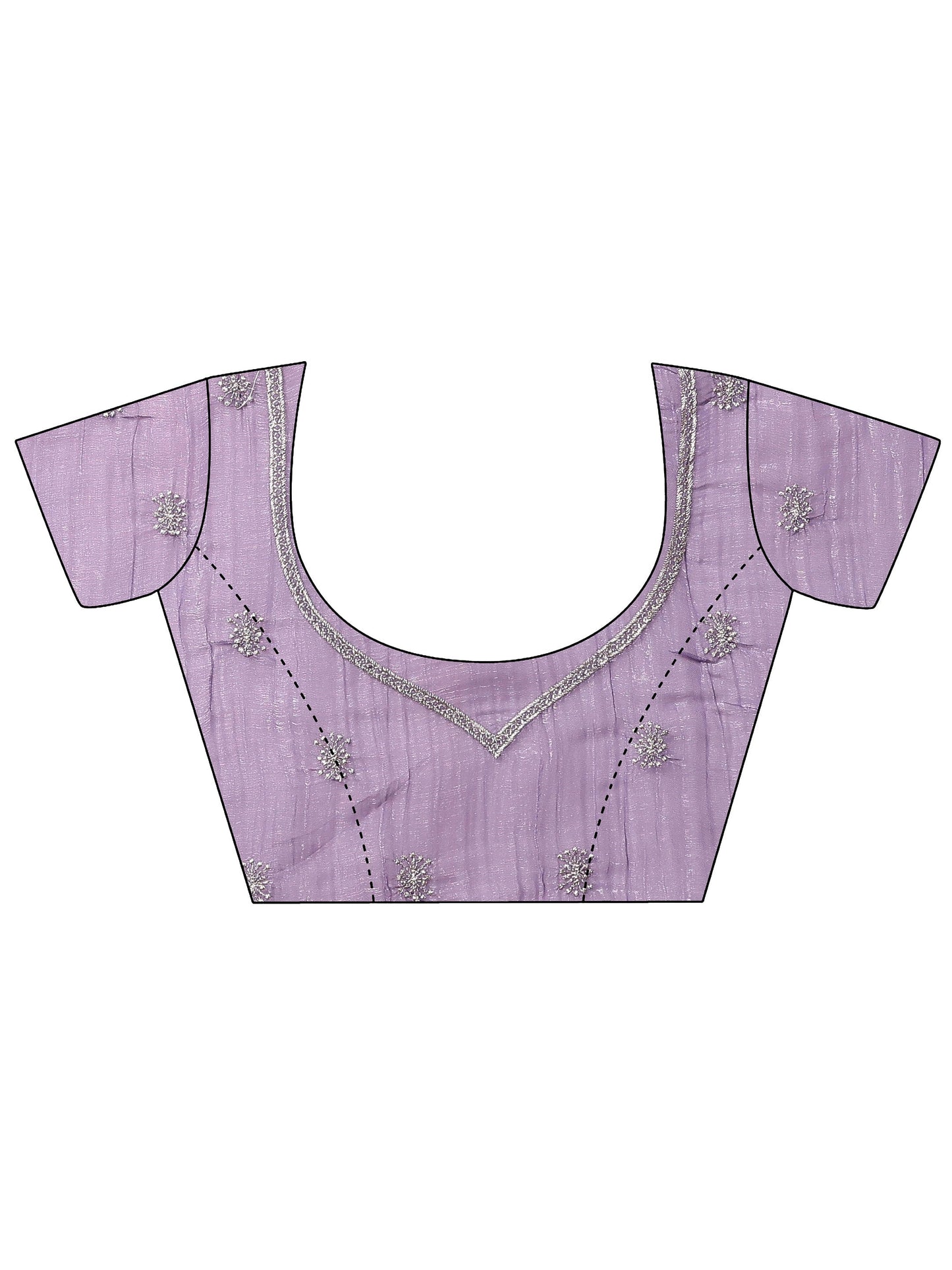 Lavender Embroidered Organza Saree With Unstitched Blouse Piece