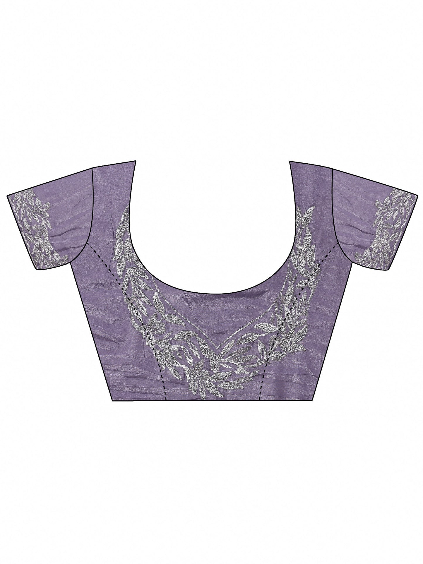 Lavender Embellished Chinon Saree With Unstitched Blouse Piece