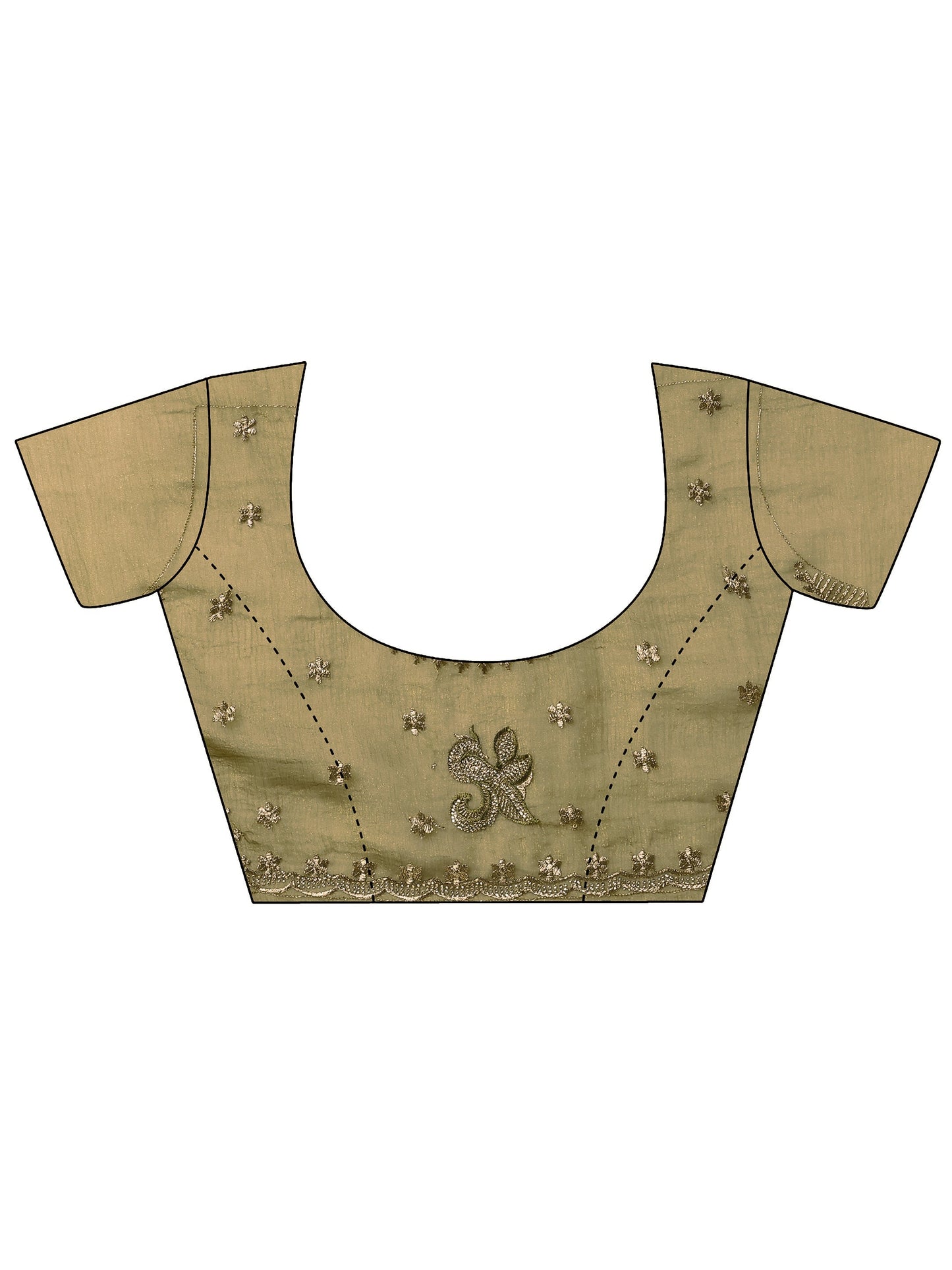 Green Embellished Organza Saree With Unstitched Blouse Piece