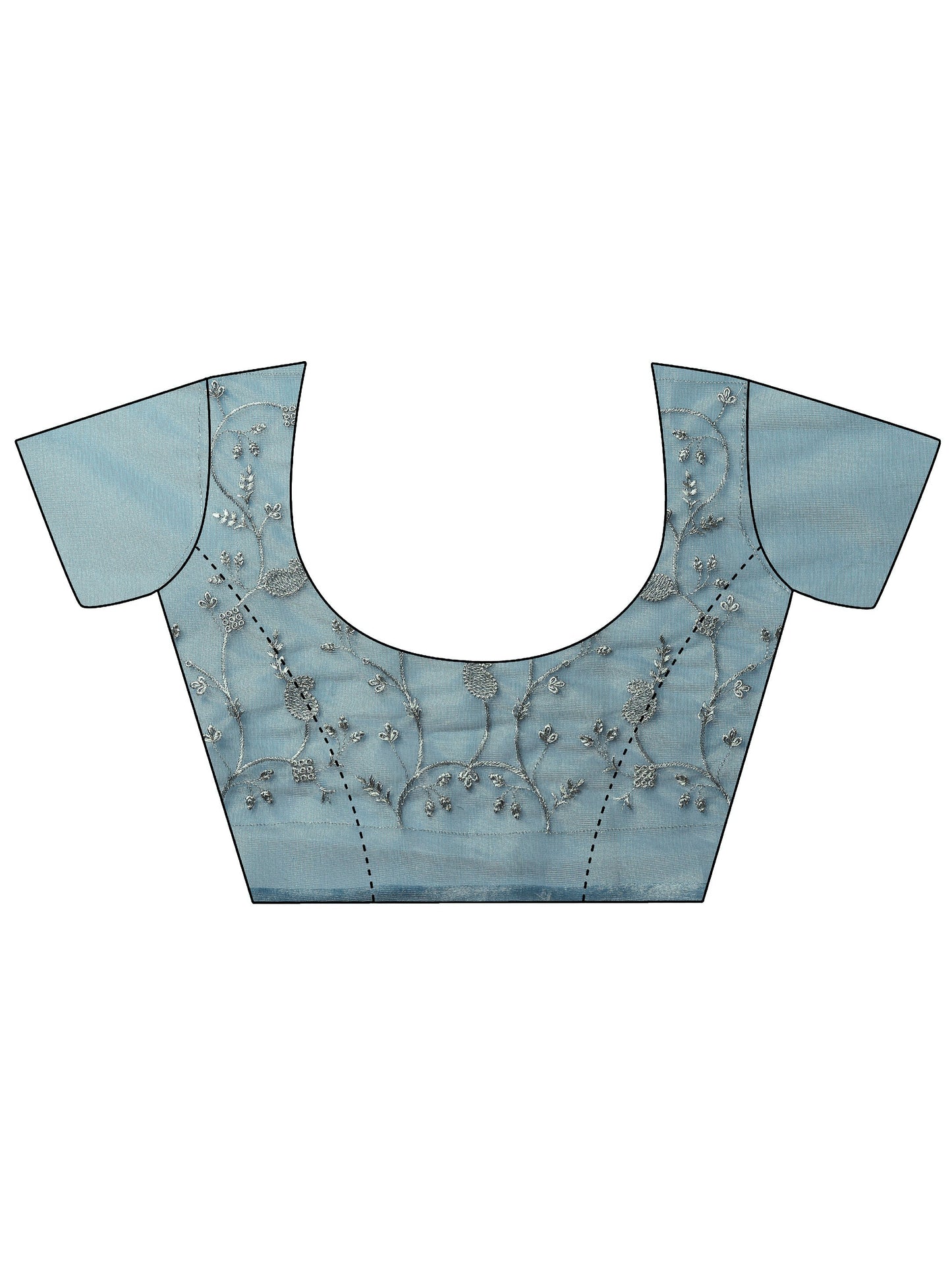 Blue Embellished Banarasi Nylon Saree With Unstitched Blouse Piece