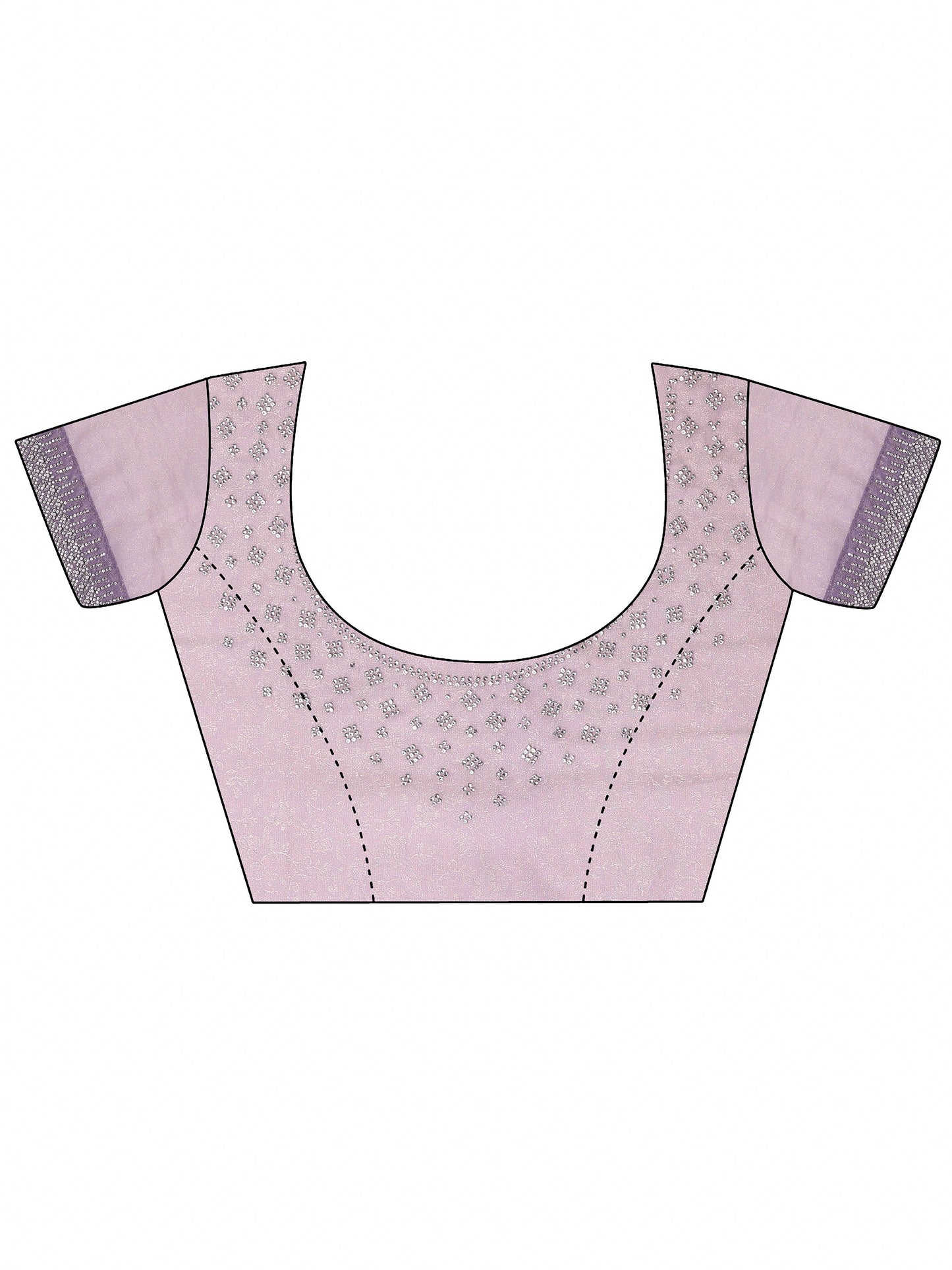 Lavender Embroidered Organza Saree With Unstitched Blouse Piece