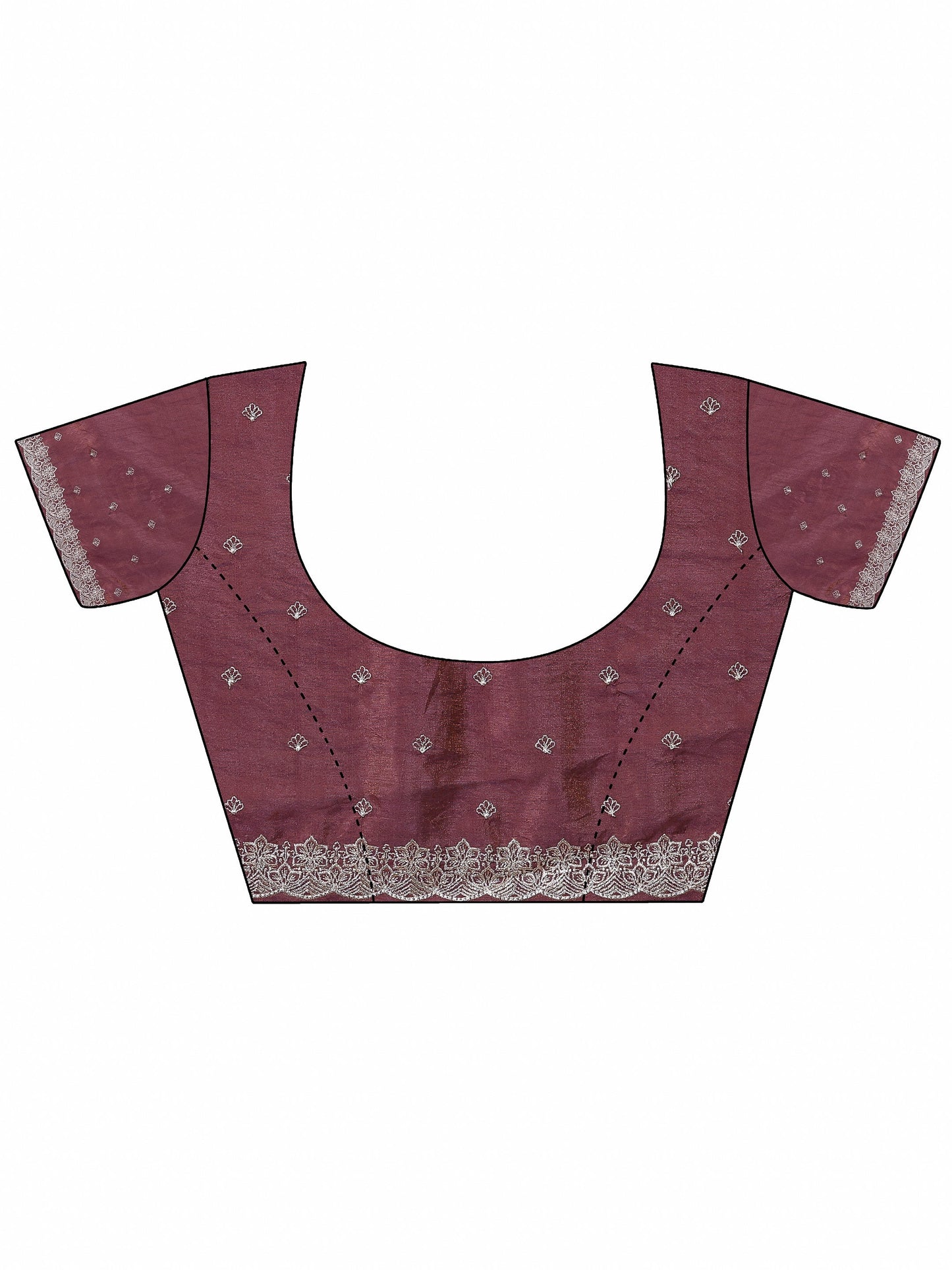 Burgundy Solid Organza Saree With Unstitched Blouse Piece