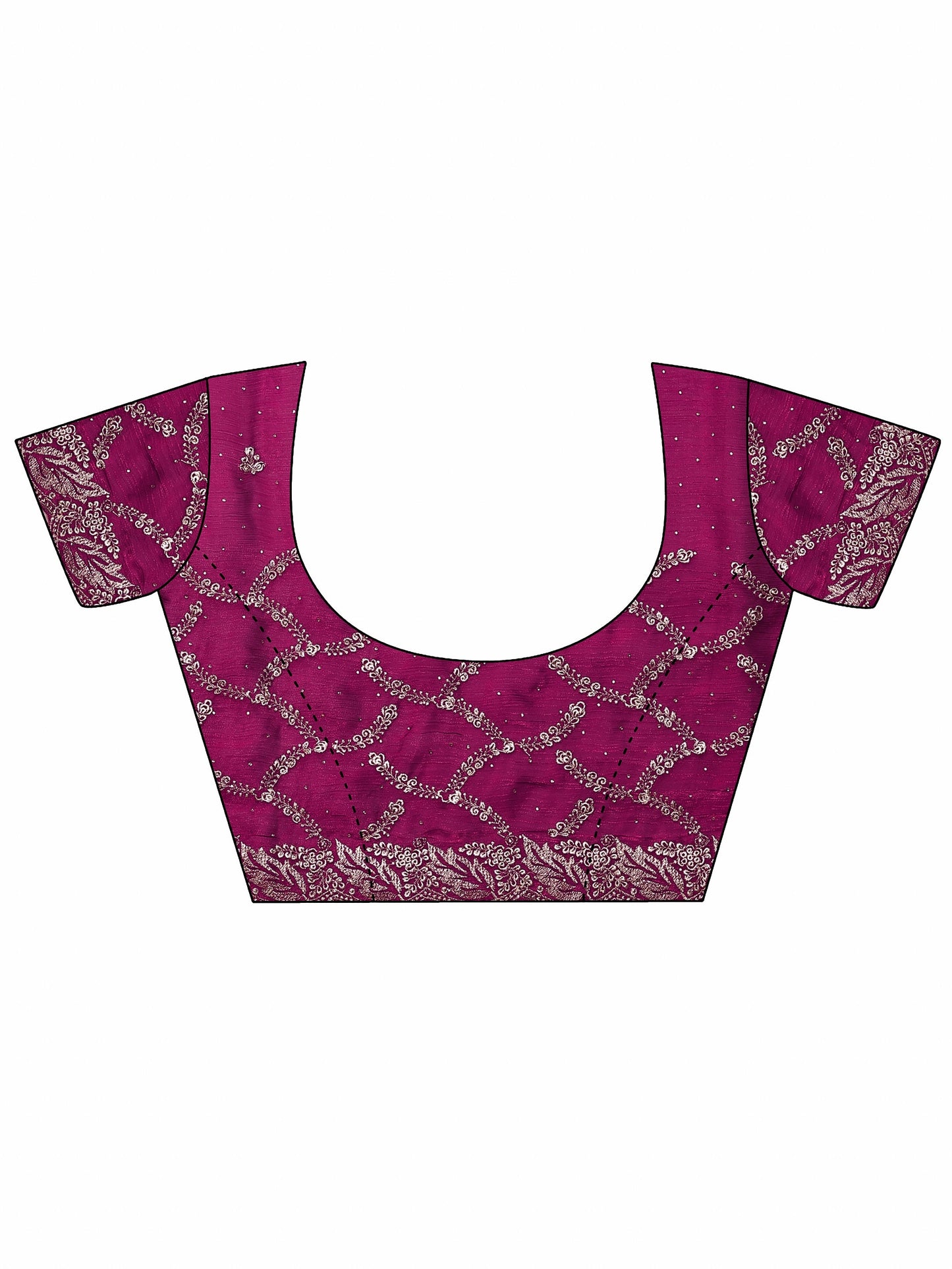 Green Embroidered Silk Blend Saree With Unstitched Blouse Piece