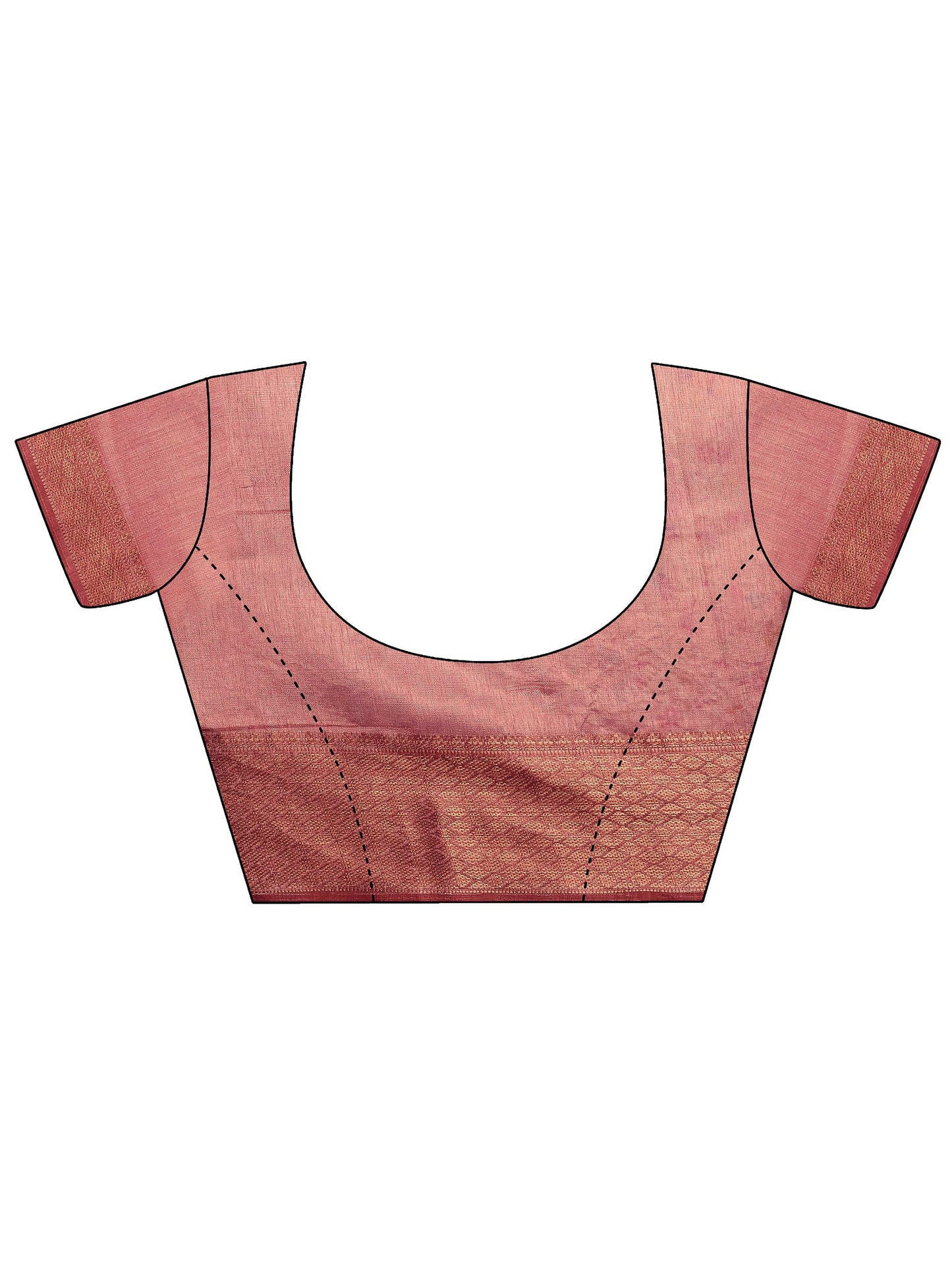 Peach Embroidered Silk Blend Saree With Unstitched Blouse Piece