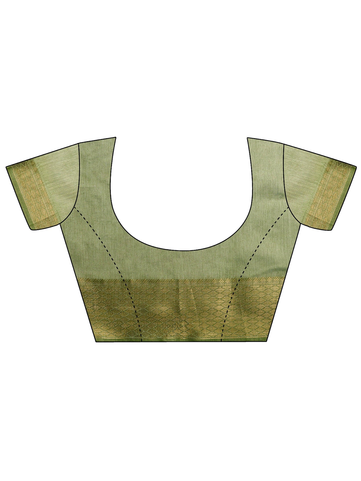 Green Embroidered Silk Blend Saree With Unstitched Blouse Piece