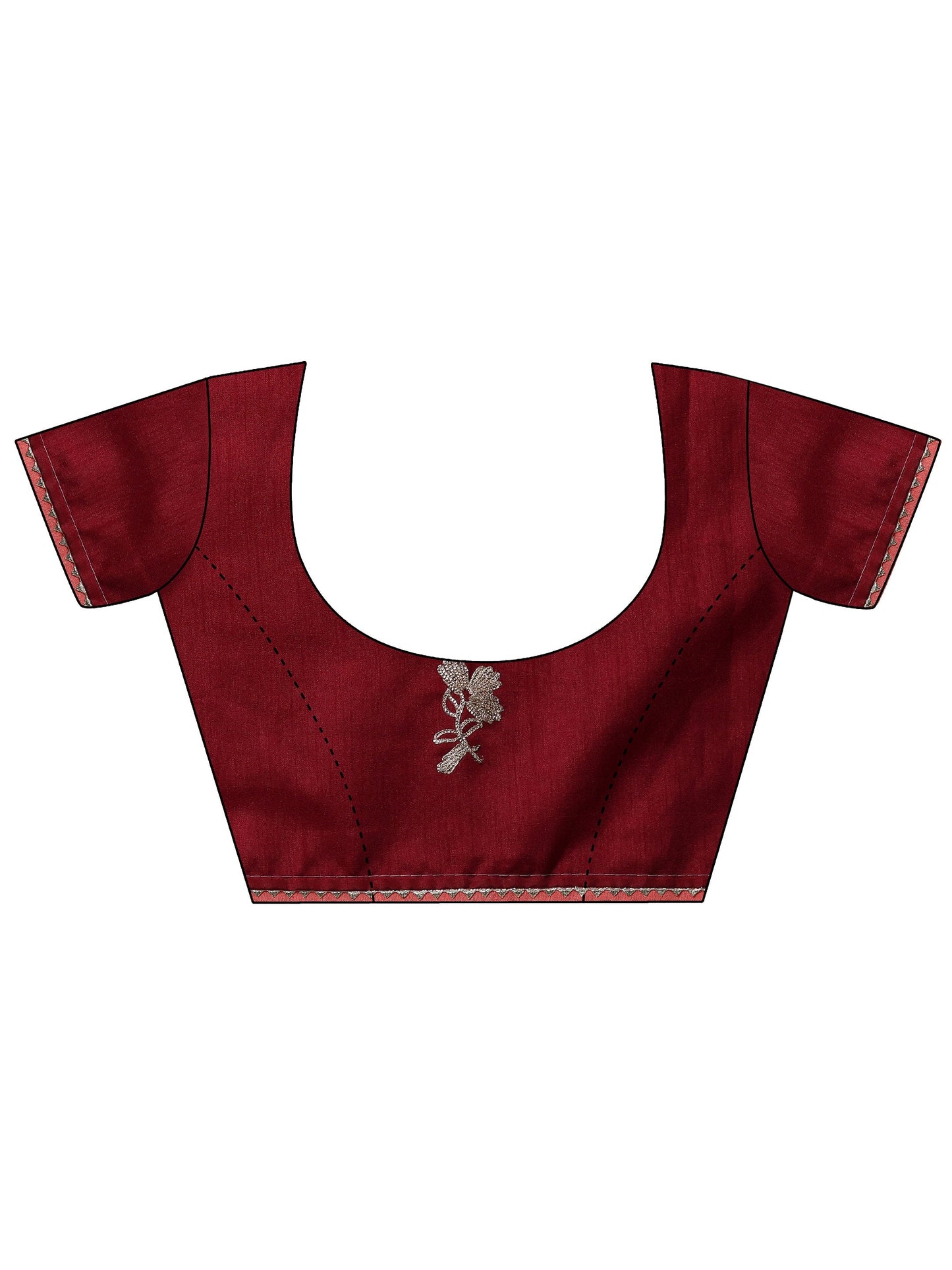 Pink Printed Silk Blend Saree With Unstitched Blouse Piece