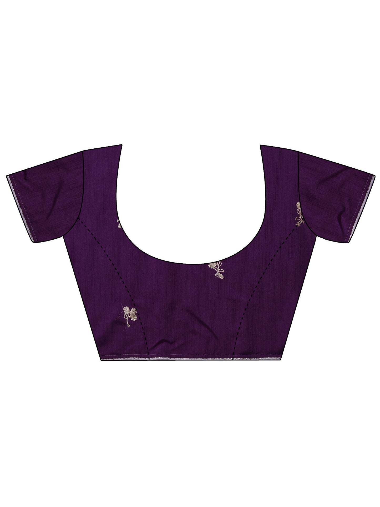 Lavender Printed Banarasi Silk Blend Saree With Unstitched Blouse Piece