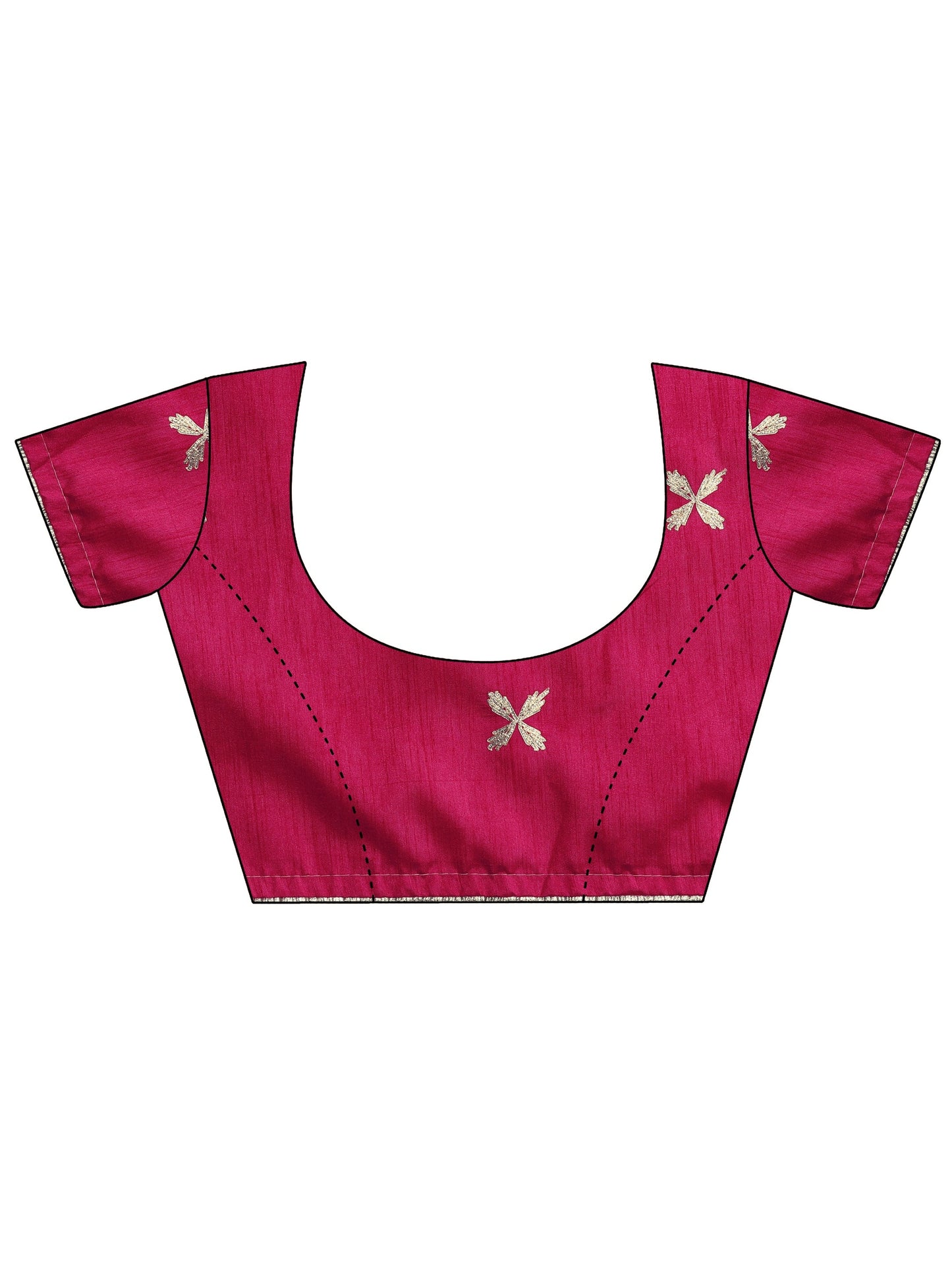 Pink Bandhani Printed Chinon Saree With Unstitched Blouse Piece