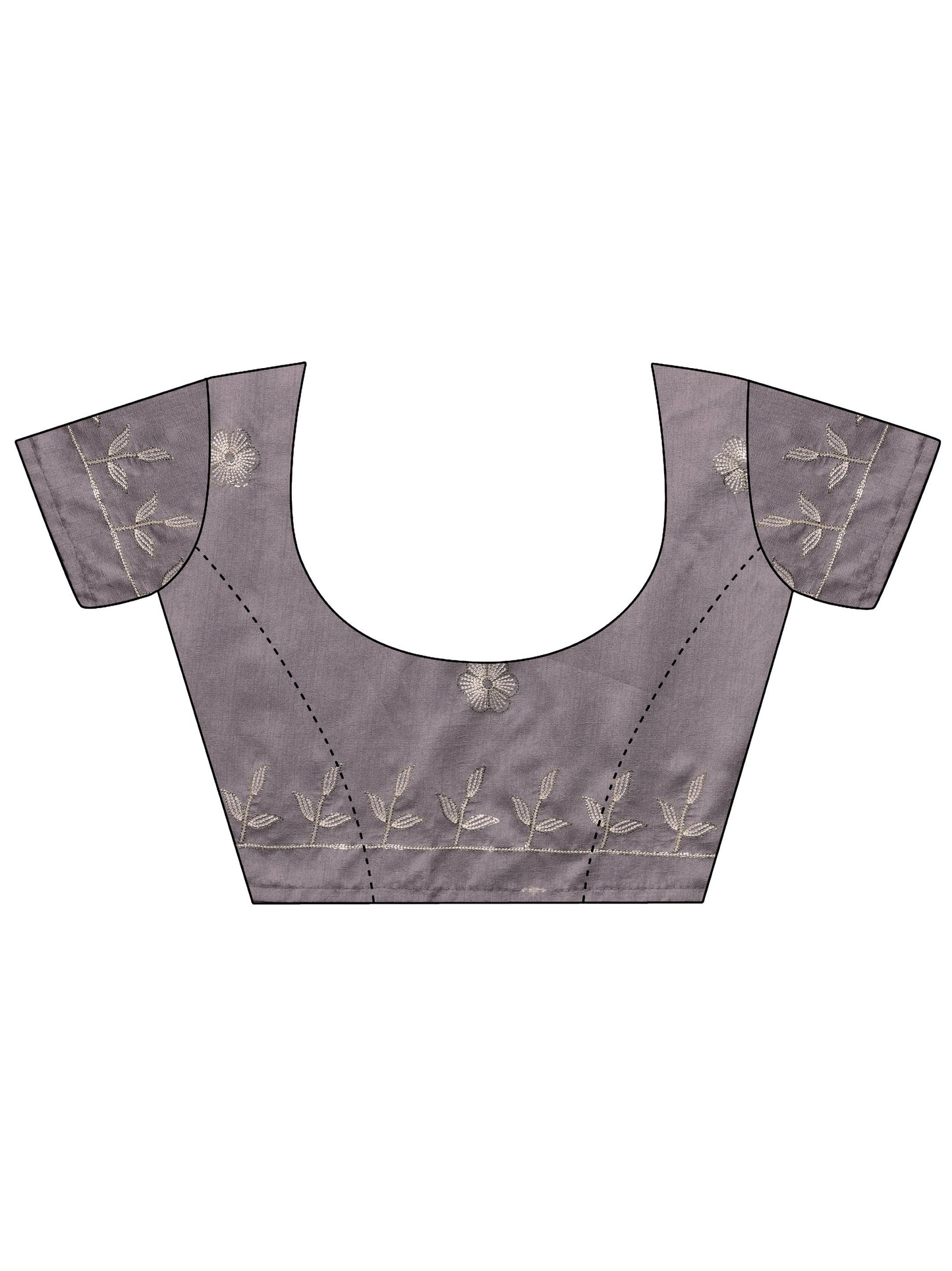 Purple Embroidered Organza Saree With Unstitched Blouse Piece