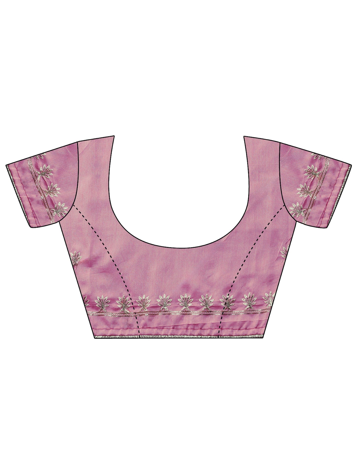 Pink Embroidered Organza Saree With Unstitched Blouse Piece