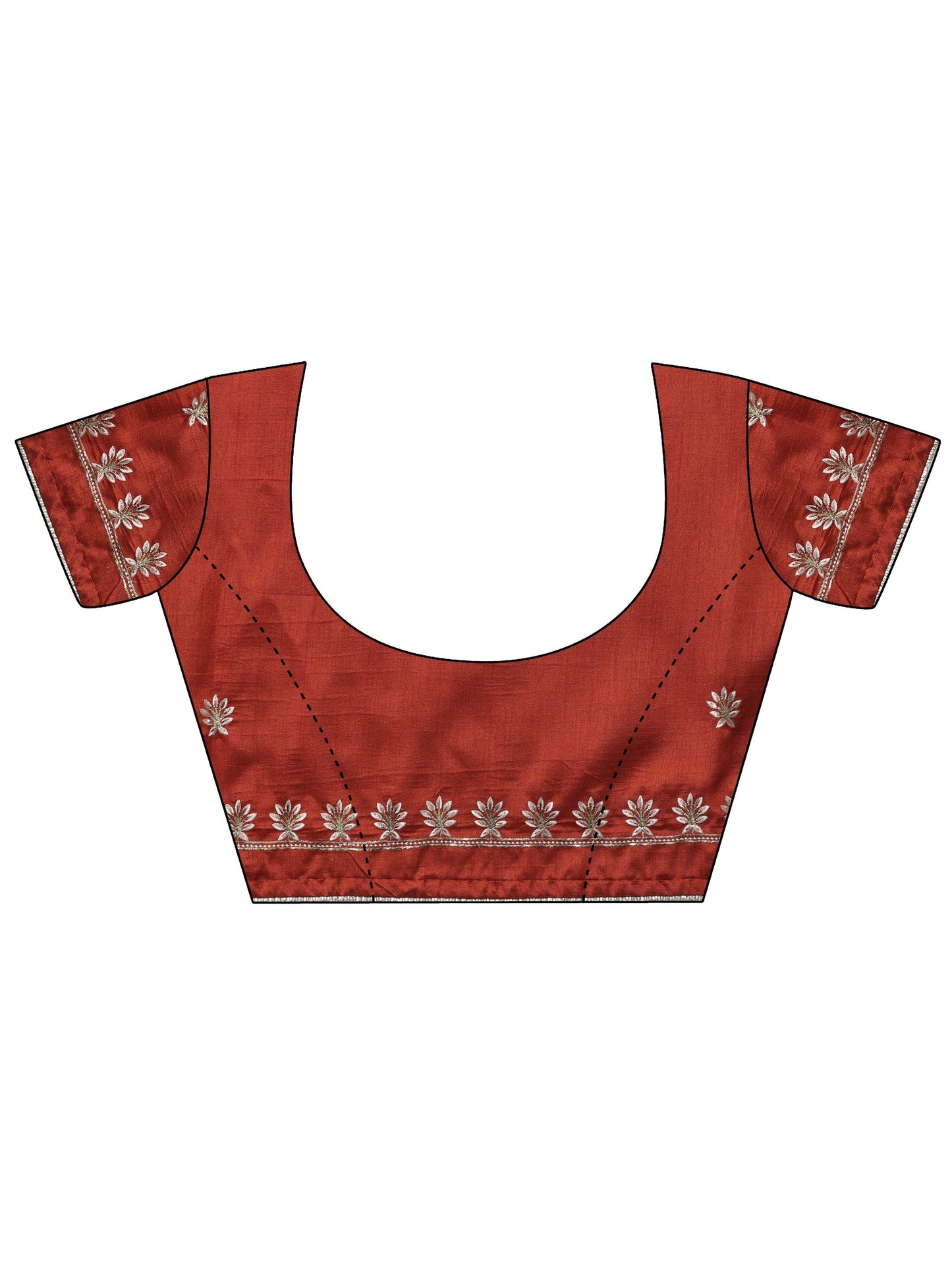 Orange Embroidered Organza Saree With Unstitched Blouse Piece