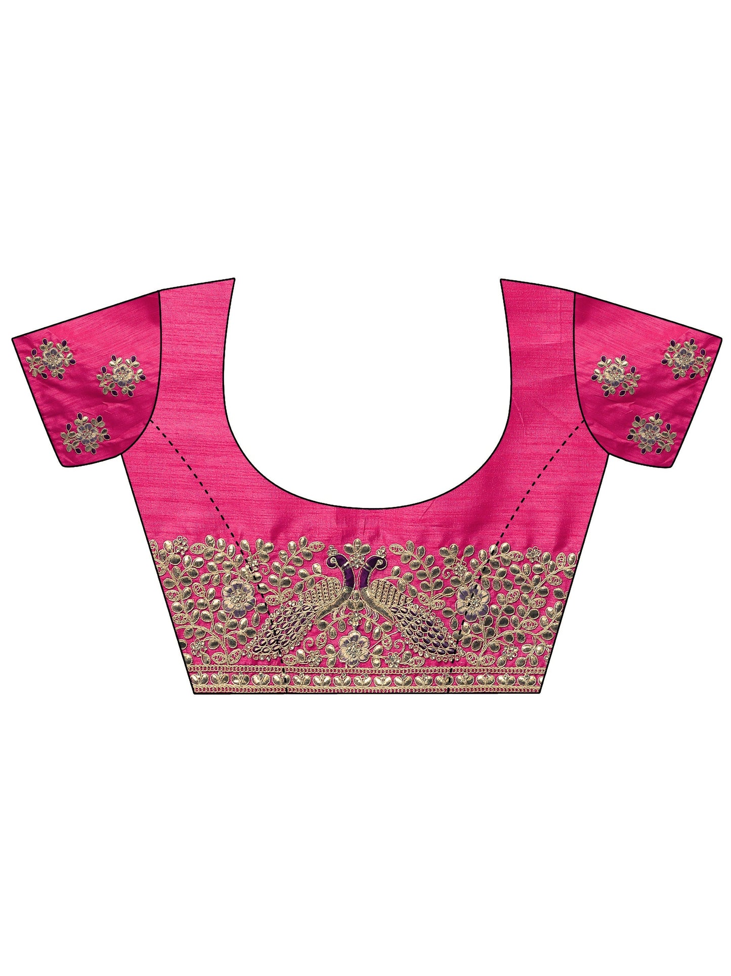 Mauve Embroidered Silk Blend Saree With Unstitched Blouse Piece