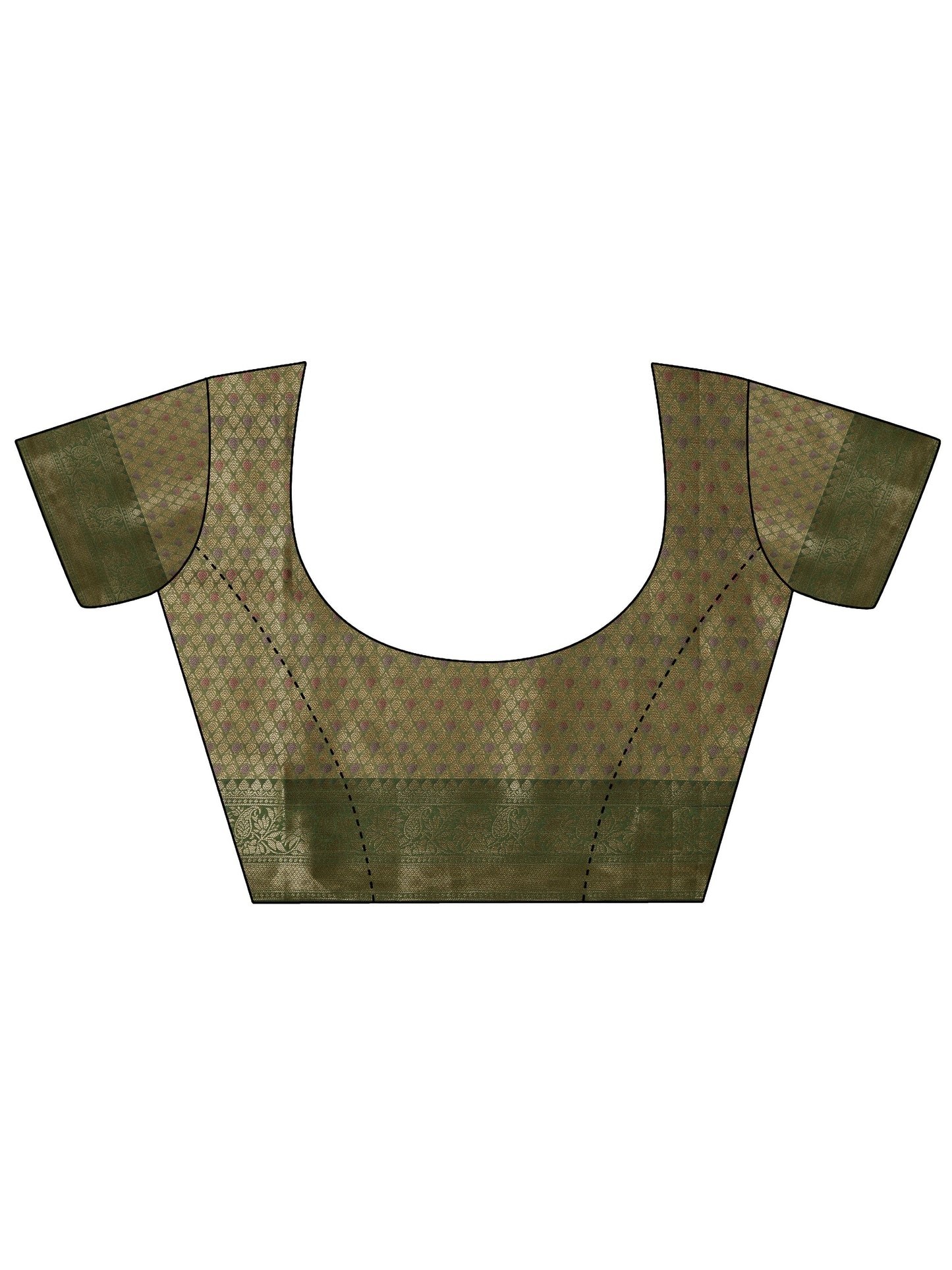 Green Woven Design Banarasi Silk Blend Saree With Unstitched Blouse Piece