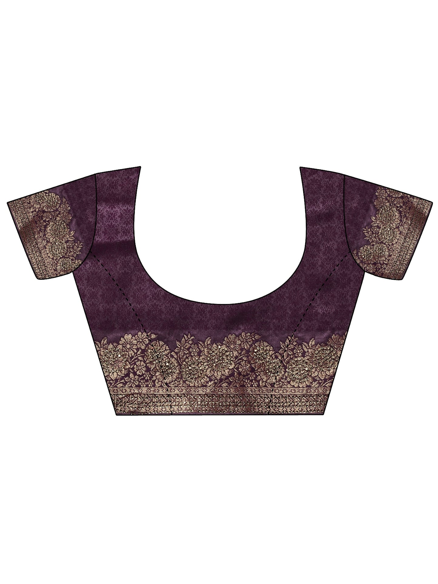 Purple Woven Design Banarasi Silk Blend Saree With Unstitched Blouse Piece