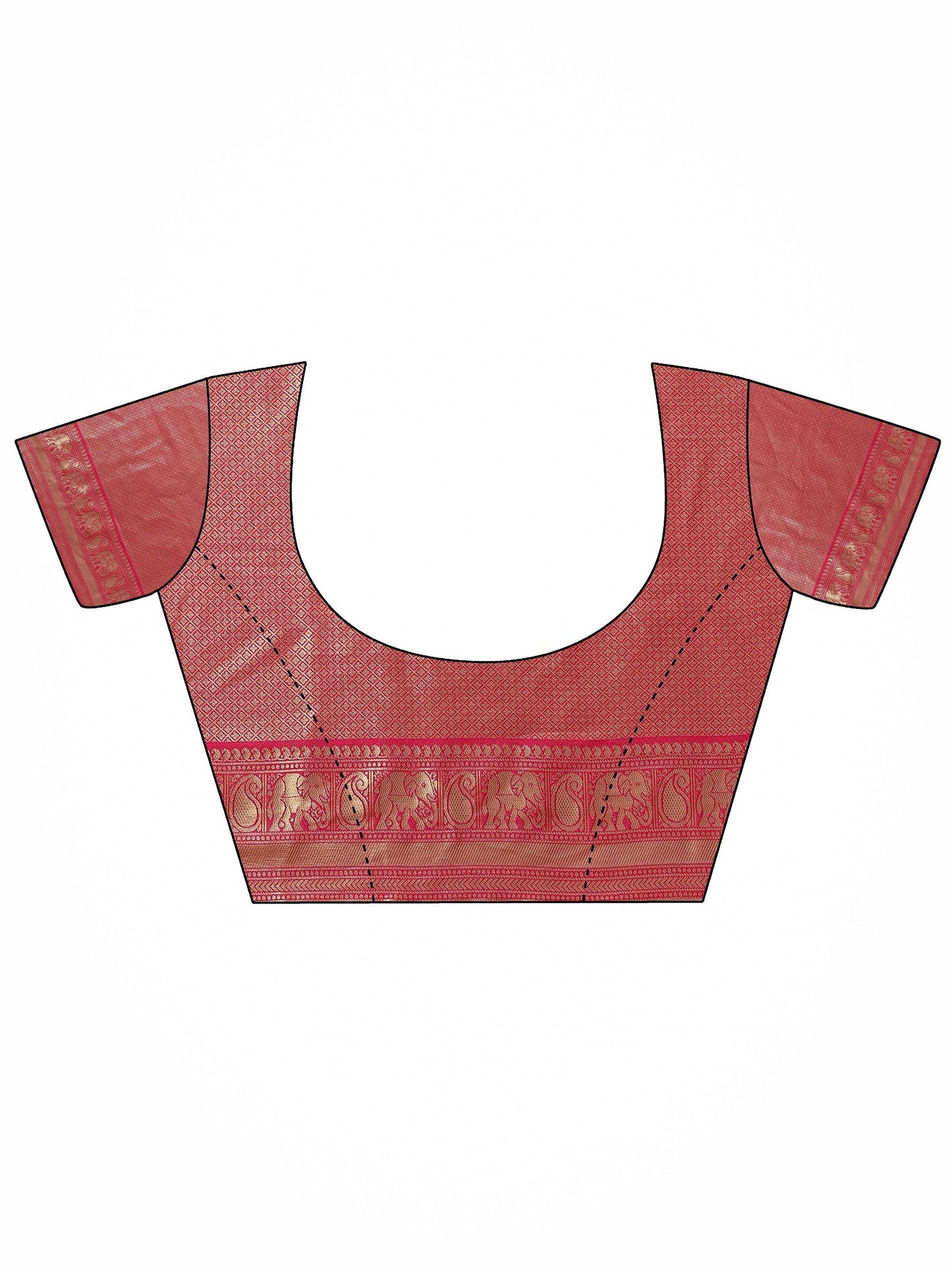 Multi Woven Design Banarasi Silk Blend Saree With Unstitched Blouse Piece