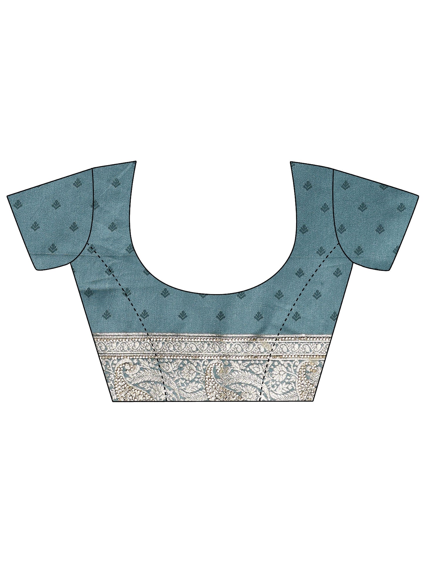 Blue Embellished Banarasi Silk Blend Saree With Unstitched Blouse Piece