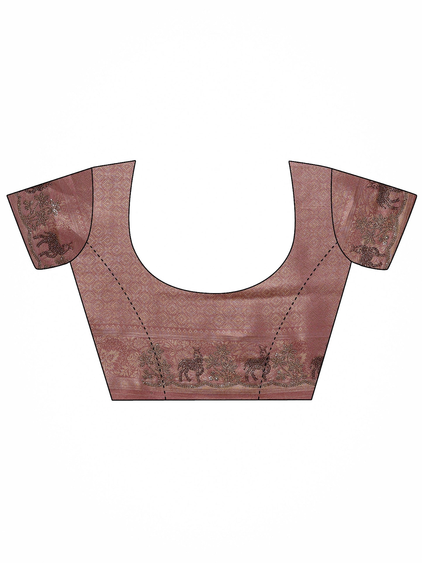 Pink Woven Design Banarasi Silk Blend Saree With Unstitched Blouse Piece