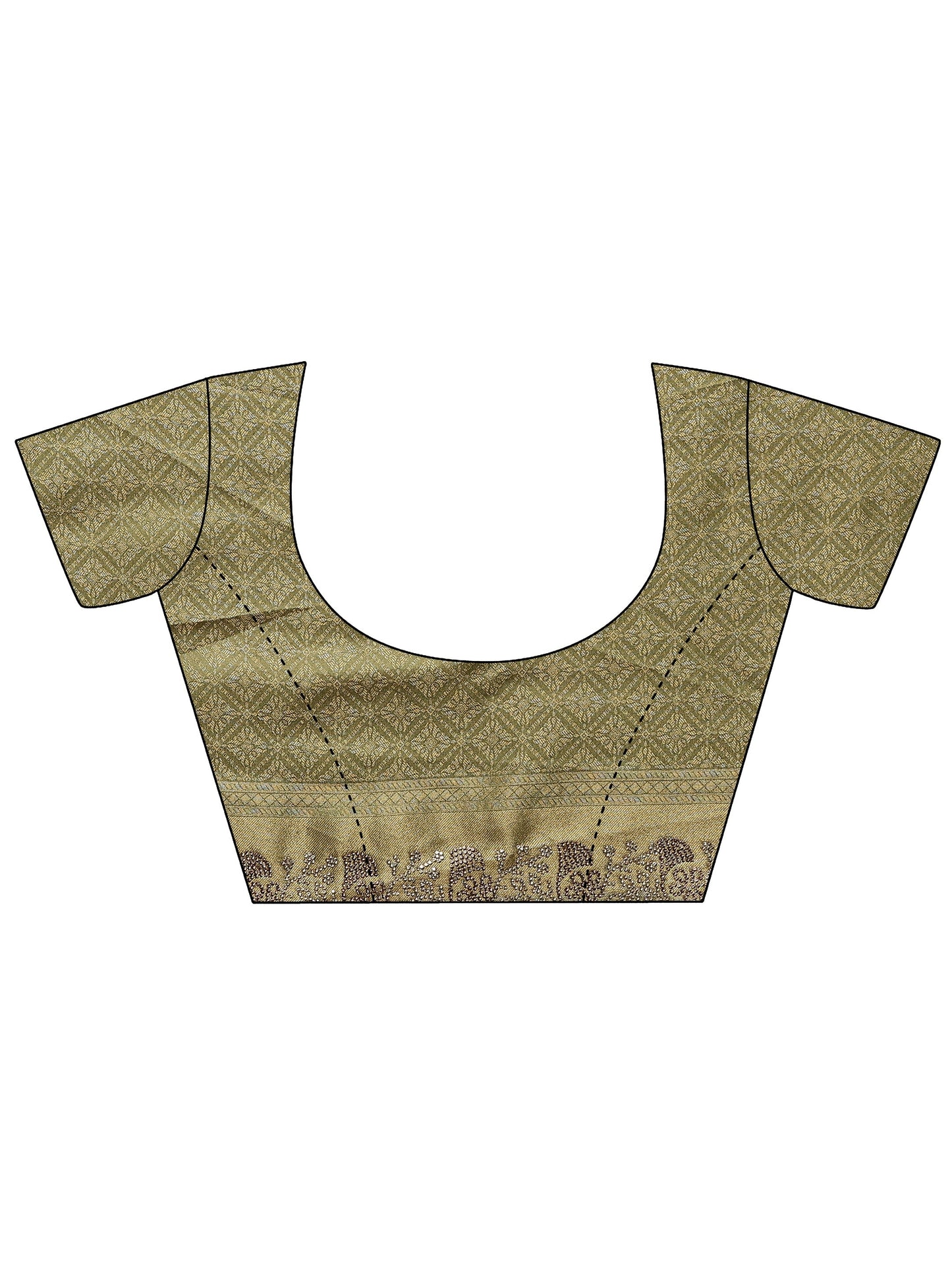 Green Embellished Banarasi Silk Blend Saree With Unstitched Blouse Piece